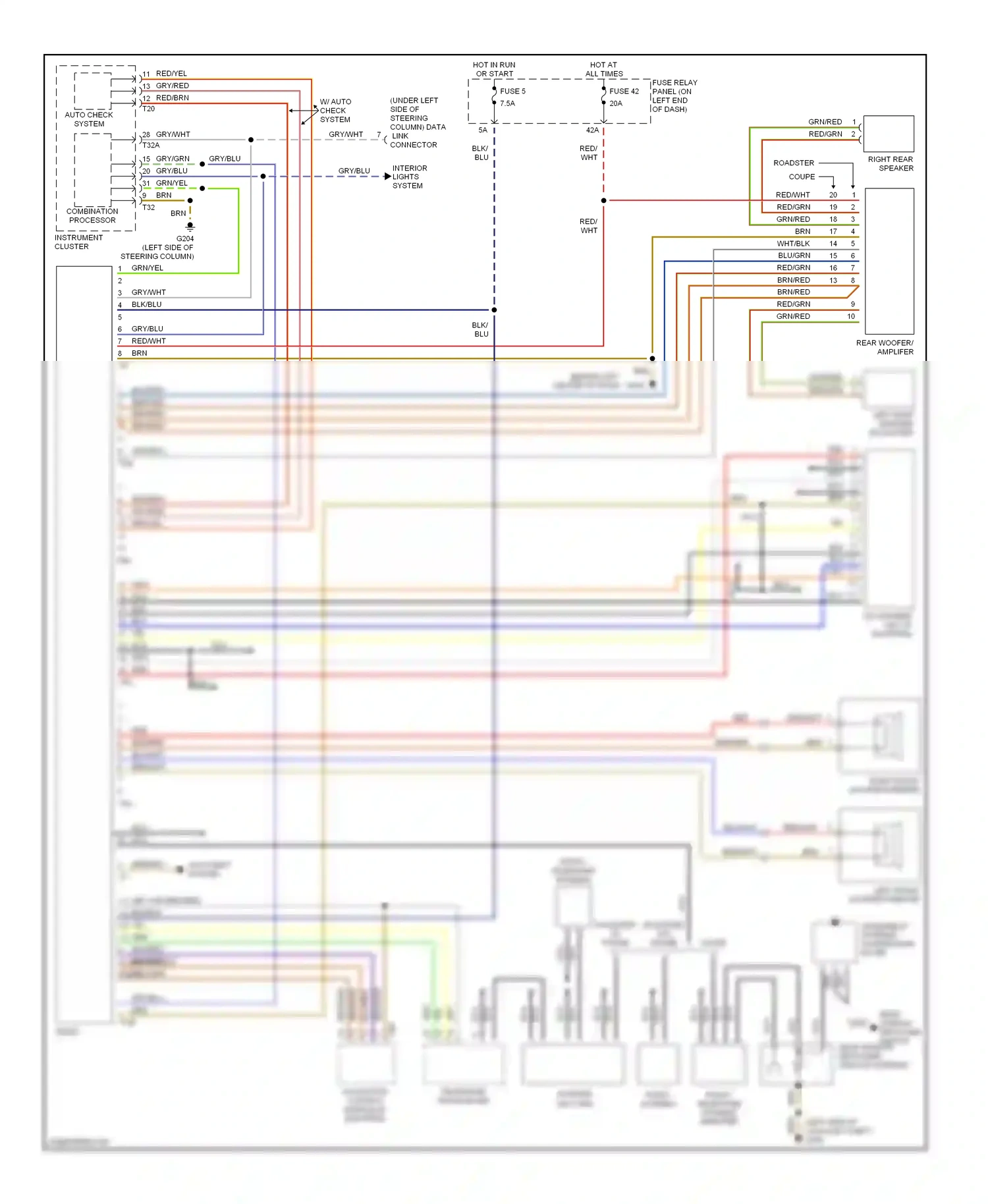 Wiring diagram fuse 42 for Audi TT 8N (1998-2003) (3 of 3)