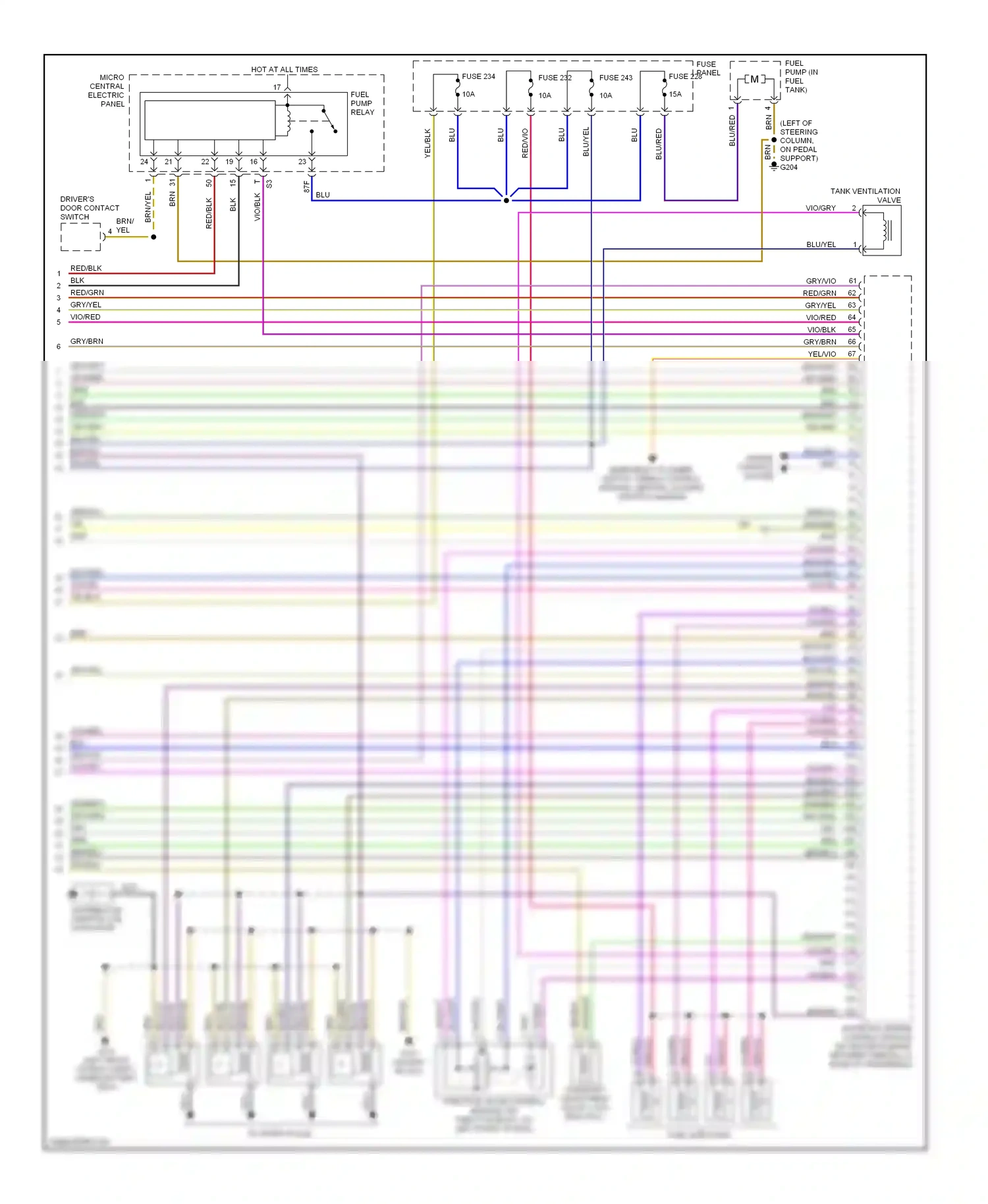 Wiring diagram fuse panel fuse 228 for Audi TT 8N (1998-2003) (1 of 1)