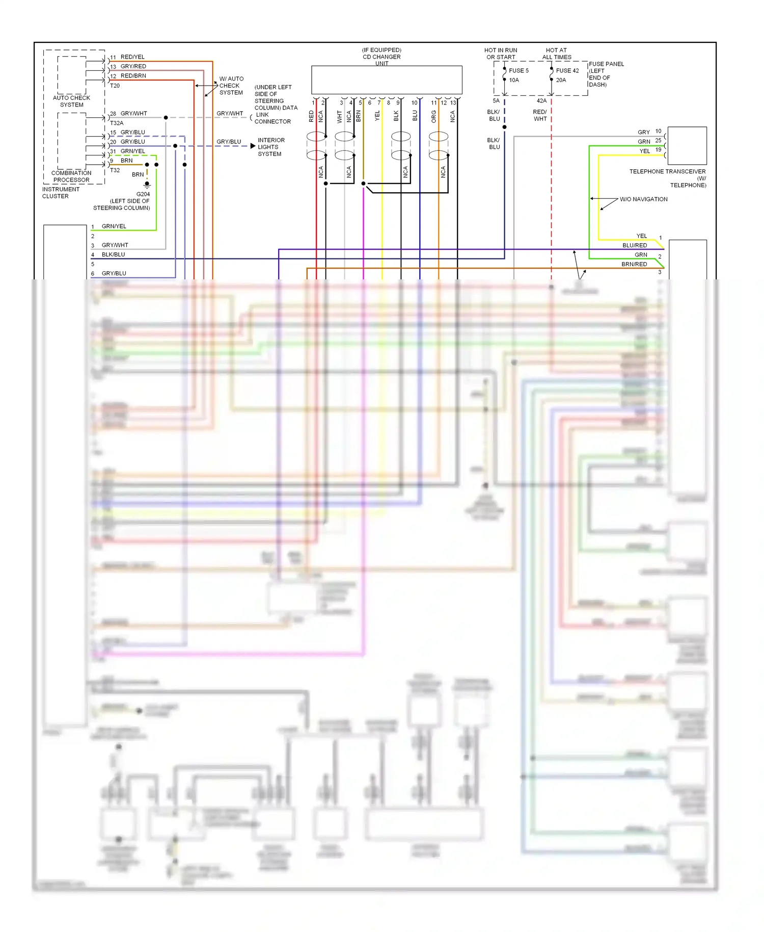 Wiring diagram instrument cluster for Audi TT 8N (1998-2003) (19 of 23)