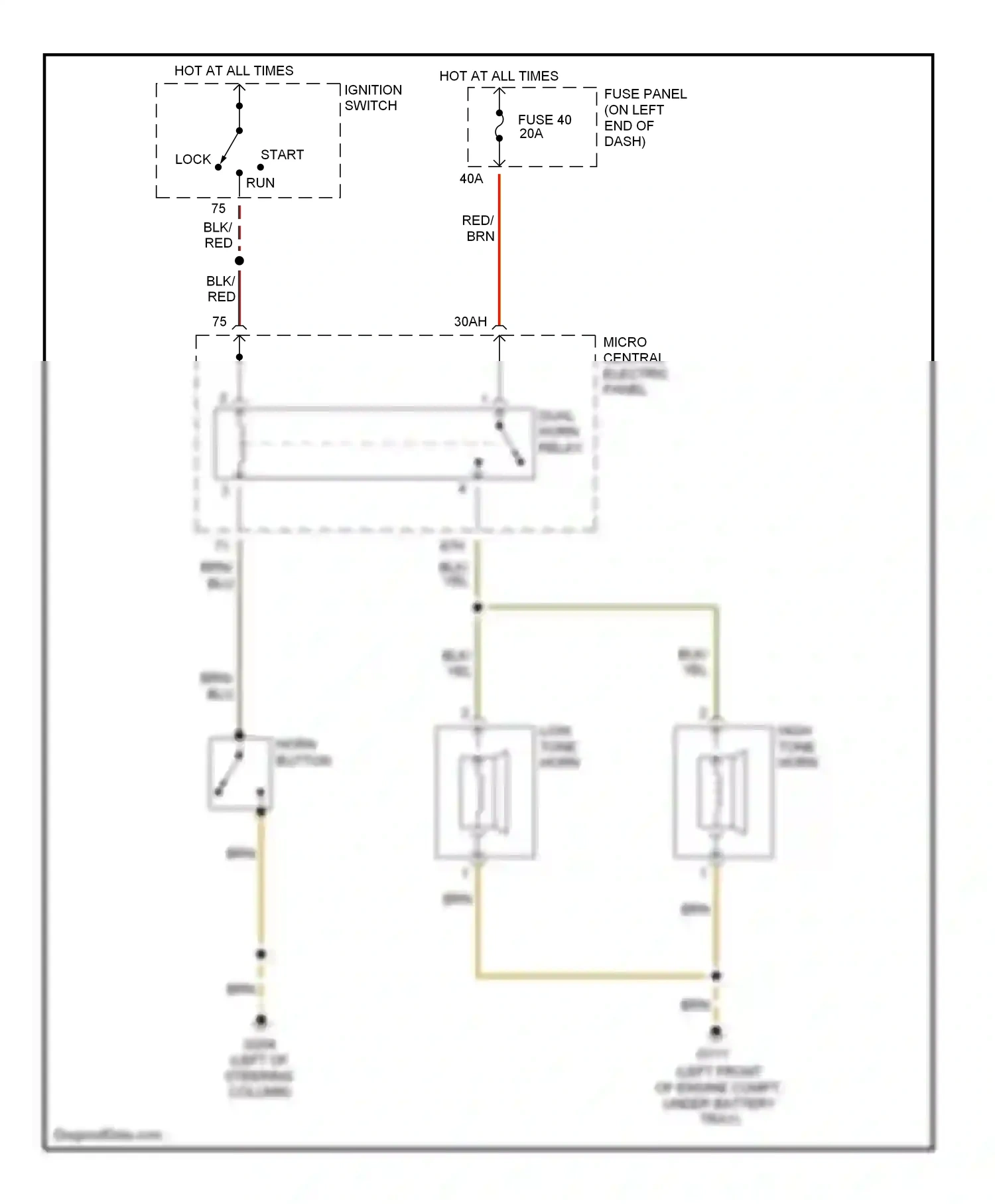 Audi TT 8N (1998-2003) lock wiring diagram  (3 of 6)