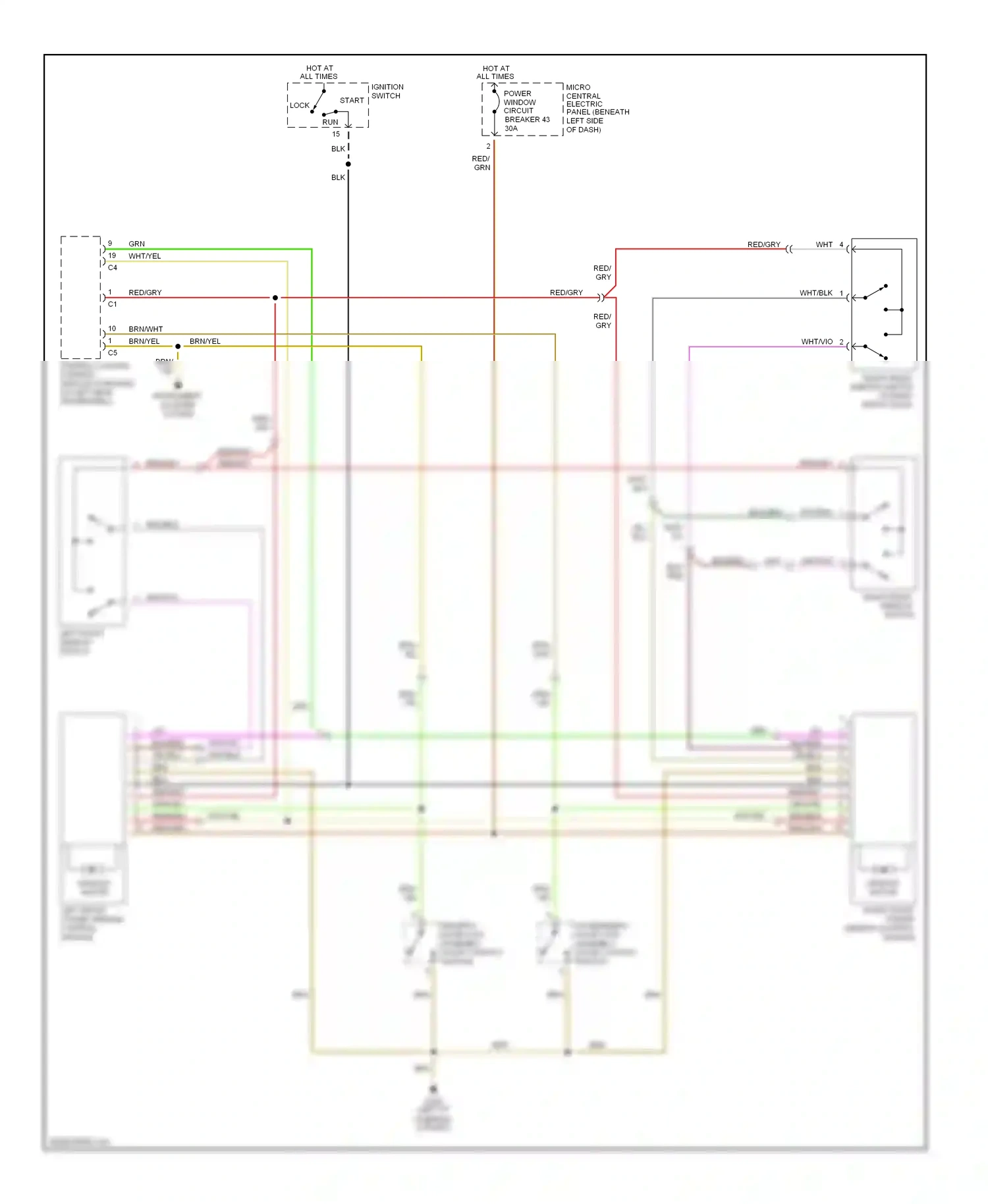 Audi TT 8N (1998-2003) lock wiring diagram  (5 of 6)