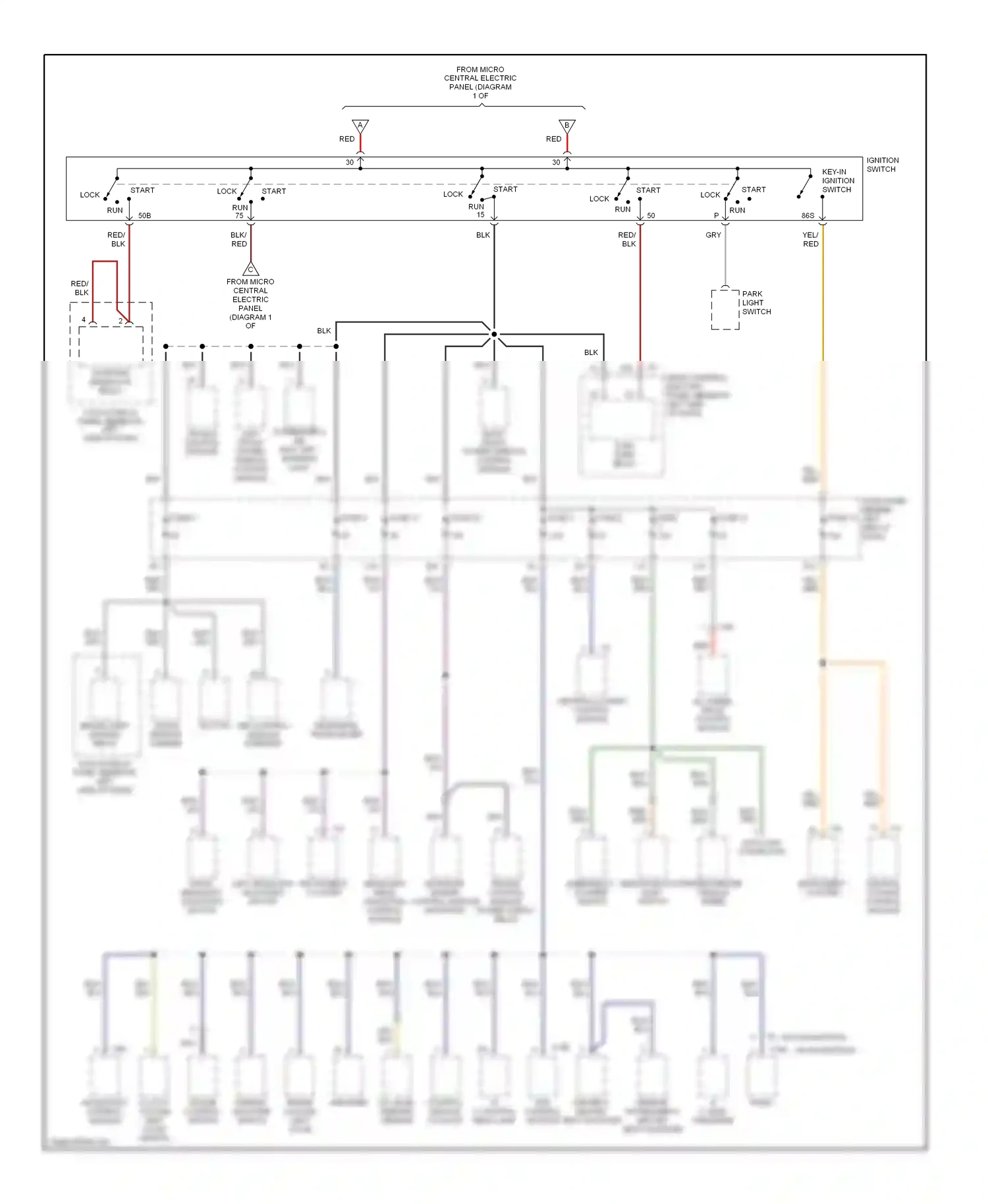 Wiring diagram park light switch for Audi TT 8N (1998-2003) (1 of 1)