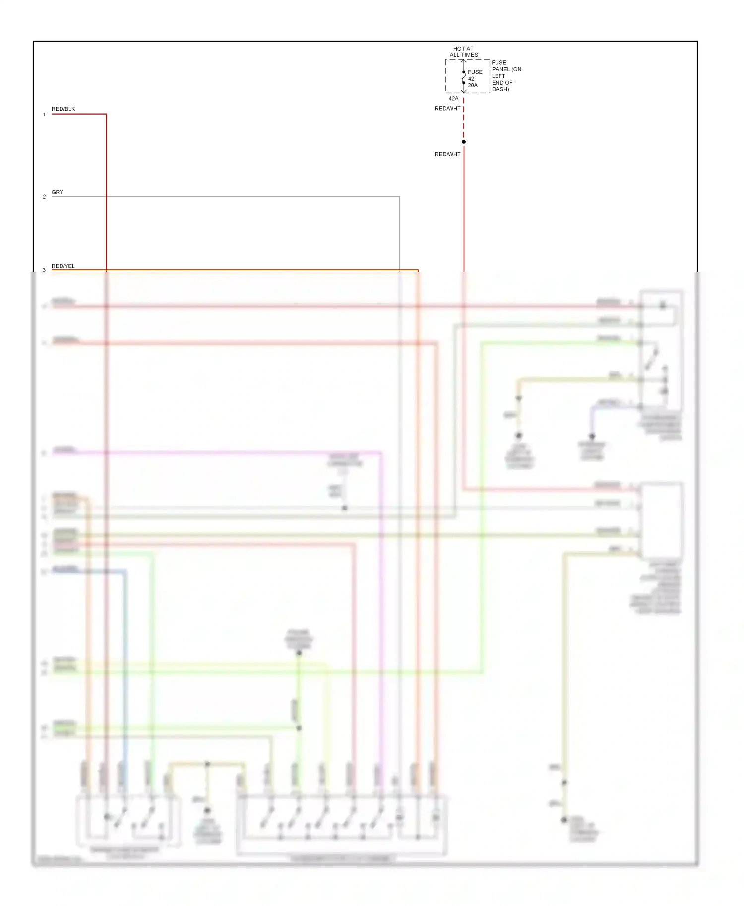 Wiring diagram power windows system for Audi TT 8N (1998-2003) (2 of 6)
