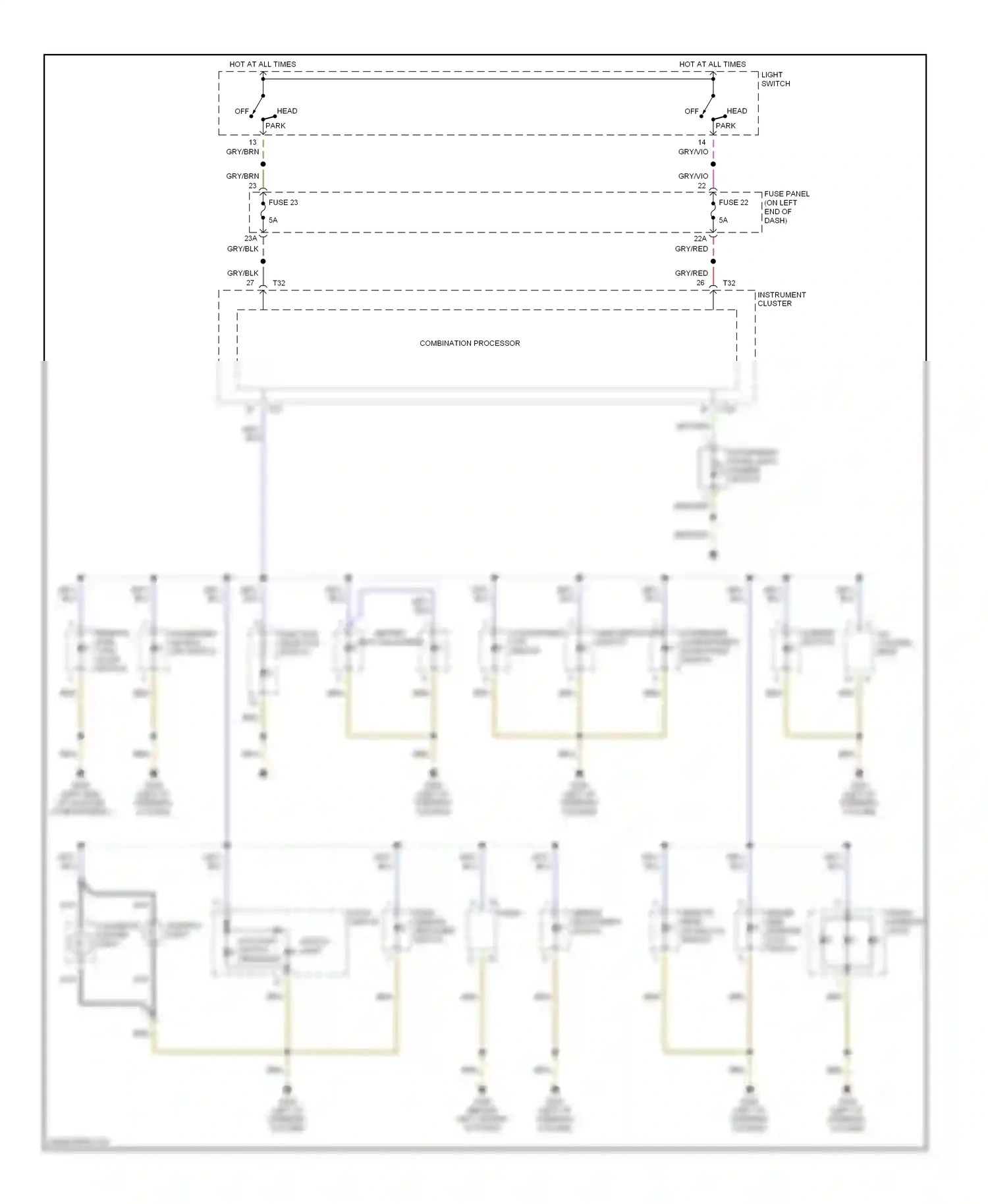 Wiring diagram rear window defogger switch for Audi TT 8N (1998-2003) (3 of 6)