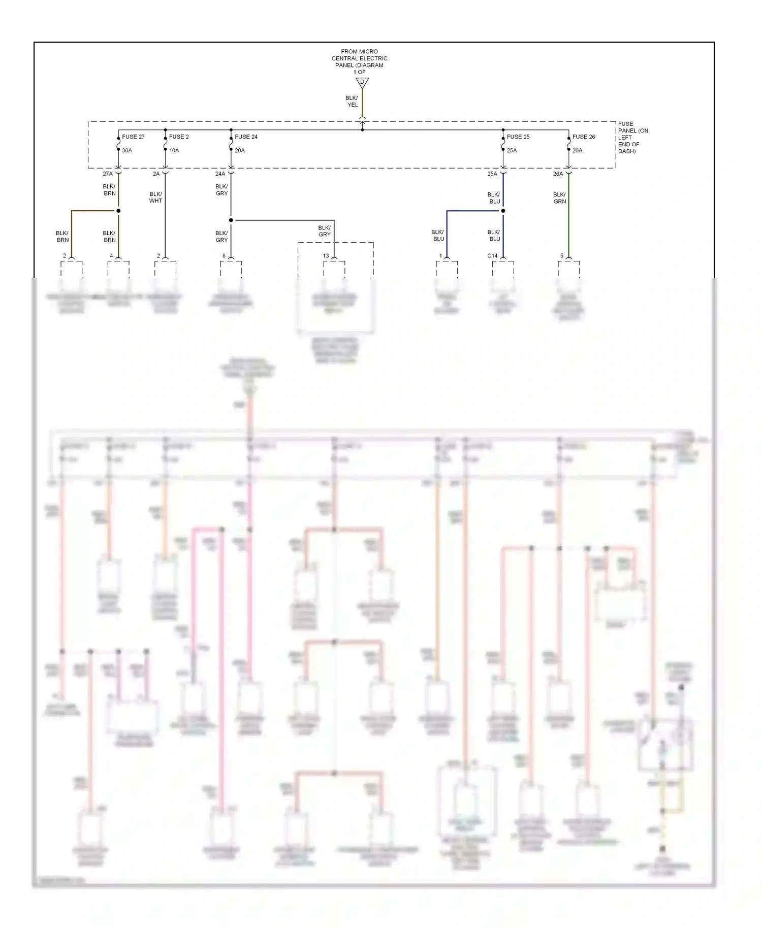 Wiring diagram windshield wiper/washer switch for Audi TT 8N (1998-2003) (2 of 2)