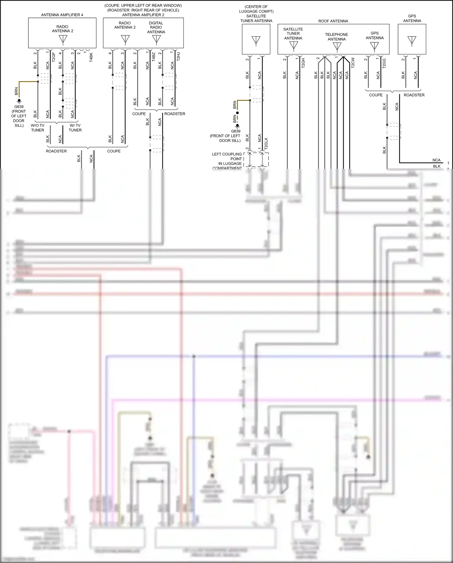 Wiring diagram antenna amplifier 2 for Audi TT 8S facelift (2018-2024) (2 of 4)