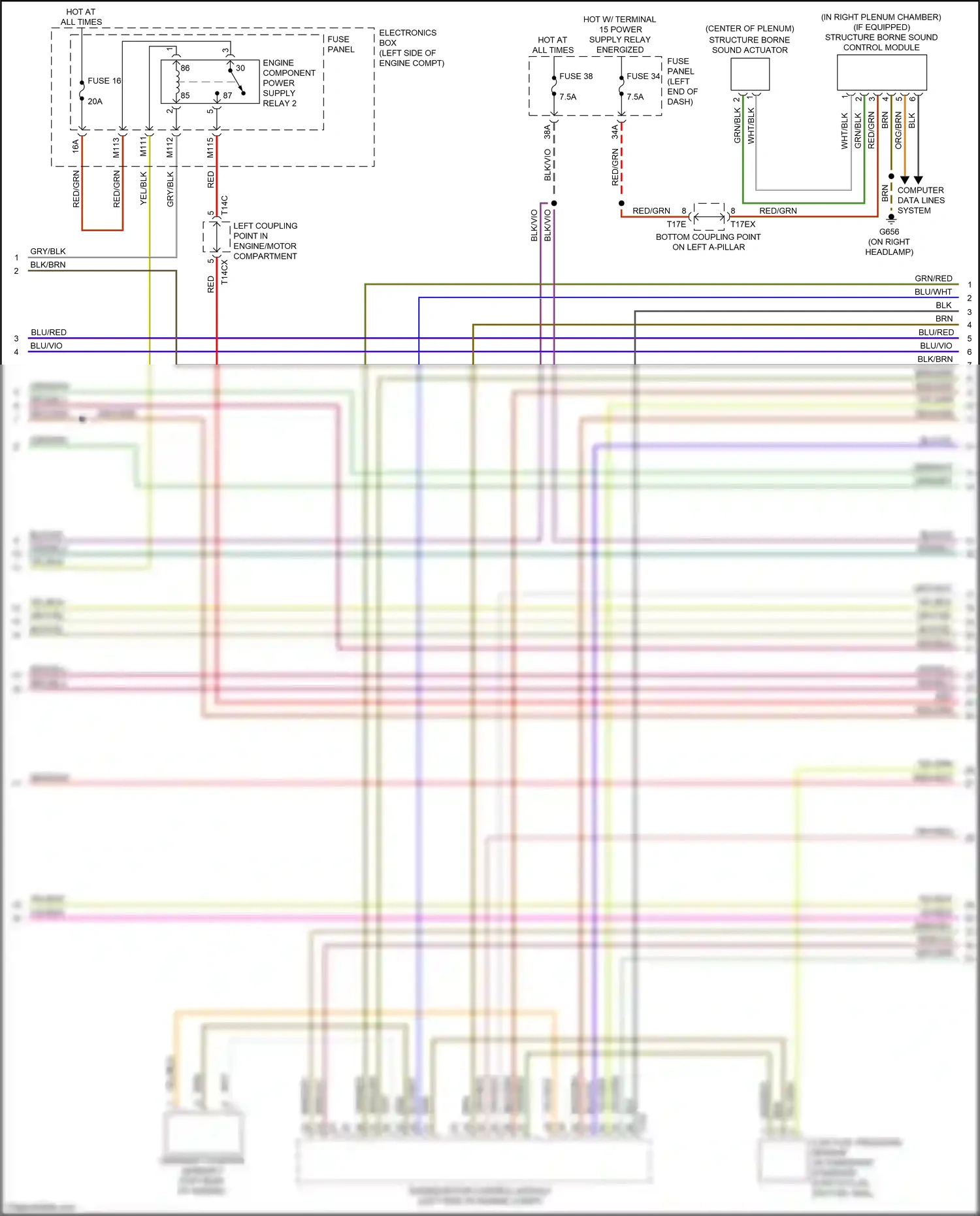 Wiring diagram bottom coupling point on left a-pillar for Audi TT 8S facelift (2018-2024) (35 of 41)