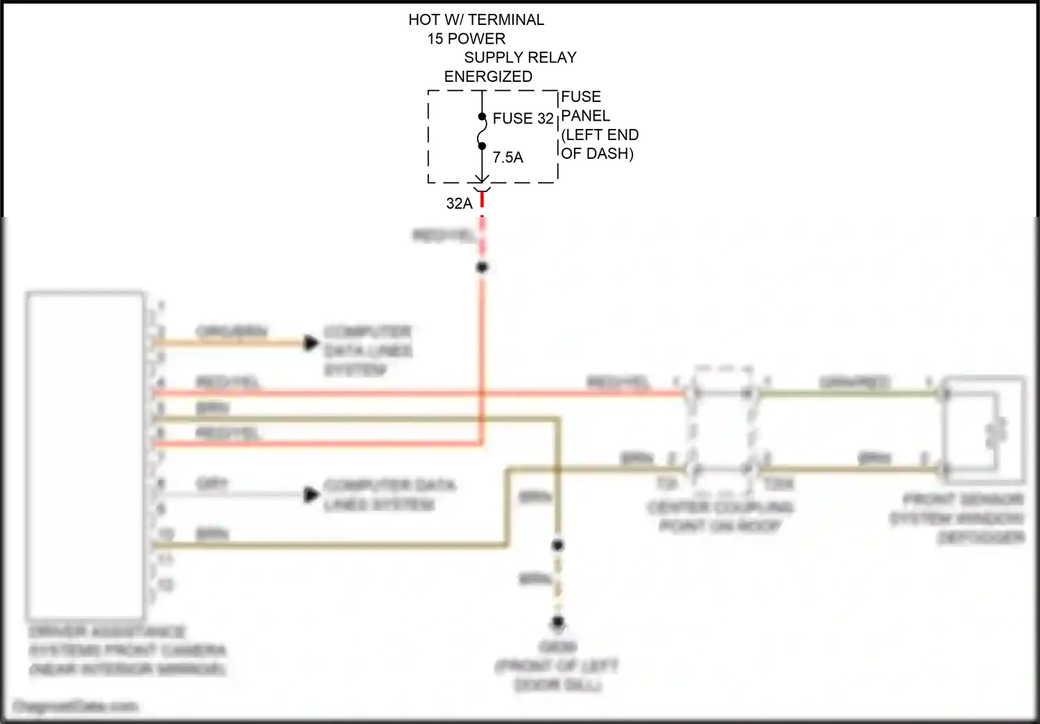 Wiring diagram driver assistance systems front camera for Audi TT 8S facelift (2018-2024) (4 of 5)