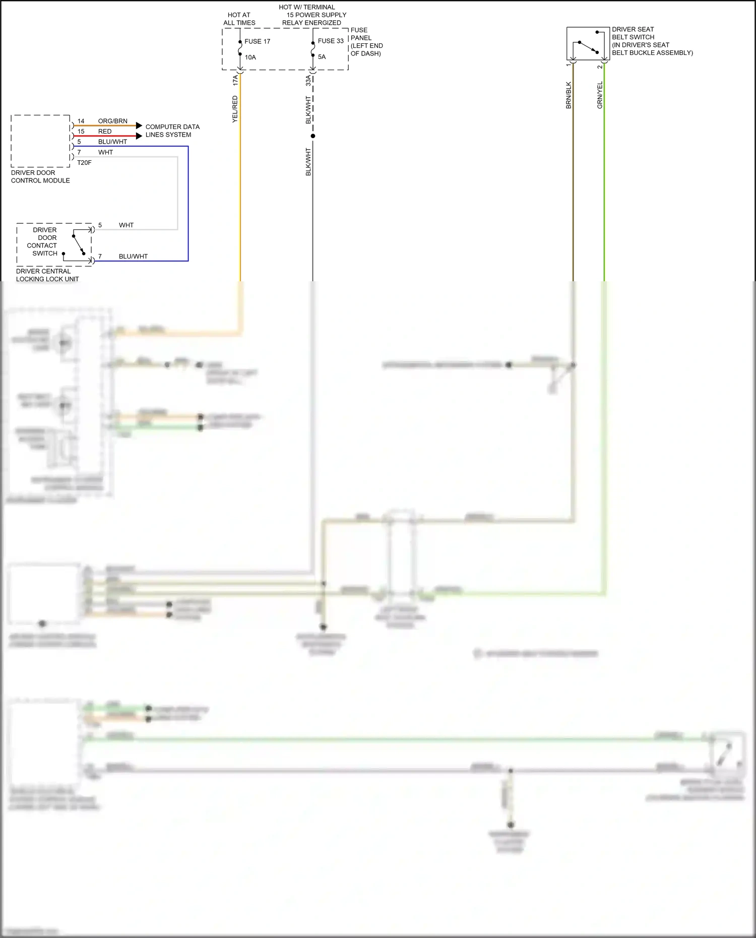 Wiring diagram driver door control module for Audi TT 8S facelift (2018-2024) (2 of 14)