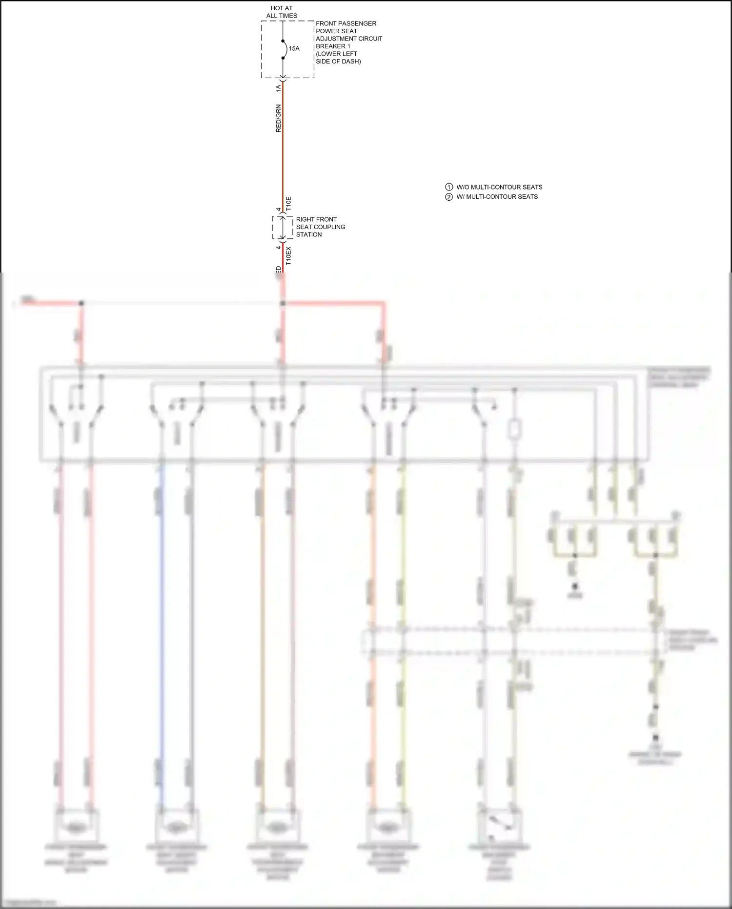 Wiring diagram front passenger backrest adjustment motor for Audi TT 8S facelift (2018-2024) (1 of 1)