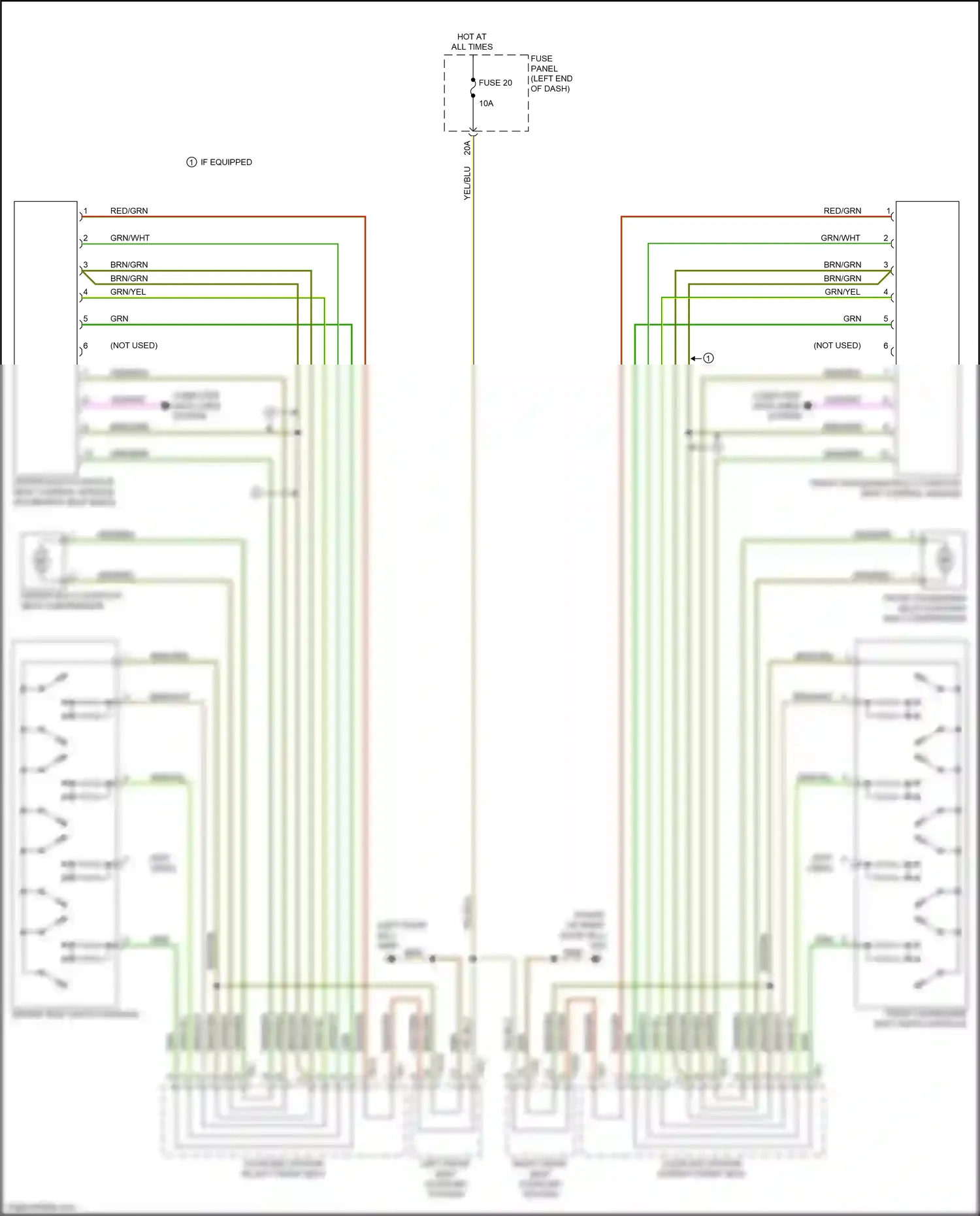 Wiring diagram front passenger seat switch module for Audi TT 8S facelift (2018-2024) (2 of 2)