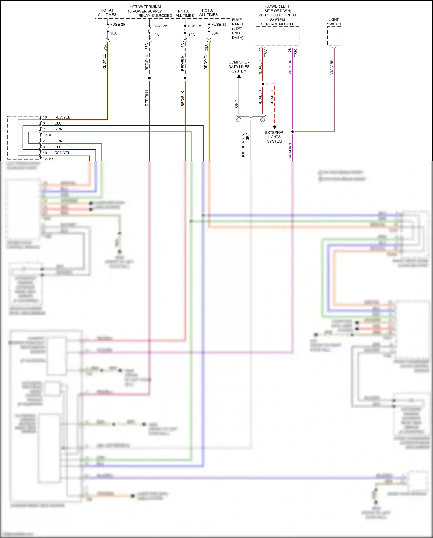 Wiring diagram humidity sensor/ rain/light recognition sensor for Audi TT 8S facelift (2018-2024) (2 of 2)