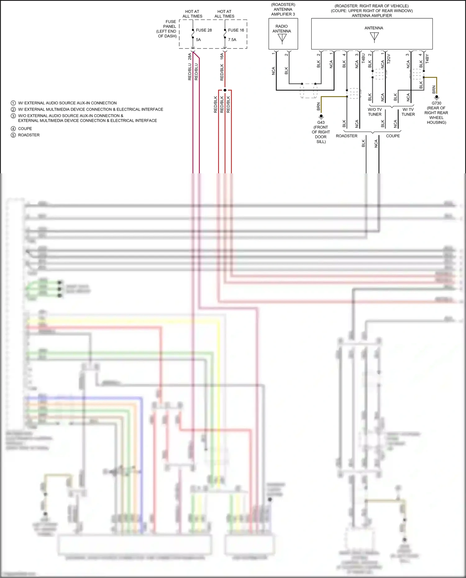 Wiring diagram information electronics control module 1 for Audi TT 8S facelift (2018-2024) (3 of 18)