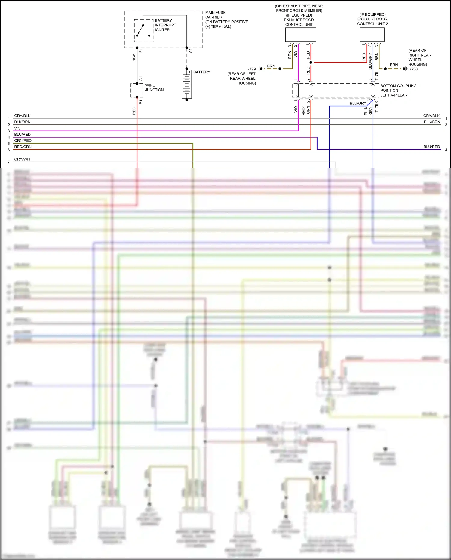 Wiring diagram left coupling point in engine/motor compartment for Audi TT 8S facelift (2018-2024) (16 of 22)
