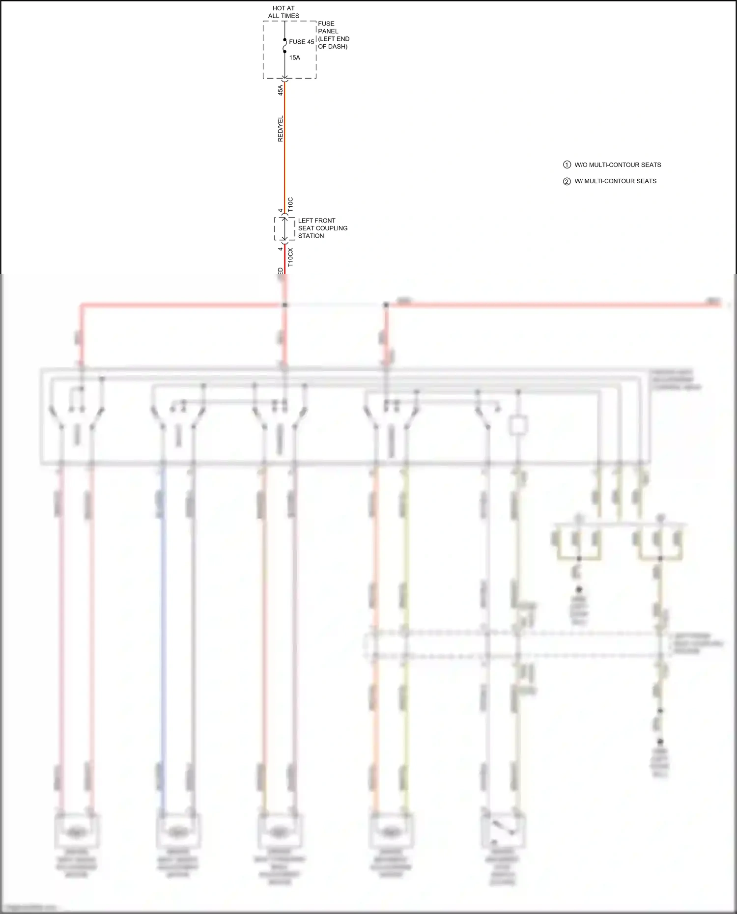 Wiring diagram left front seat coupling station for Audi TT 8S facelift (2018-2024) (9 of 12)