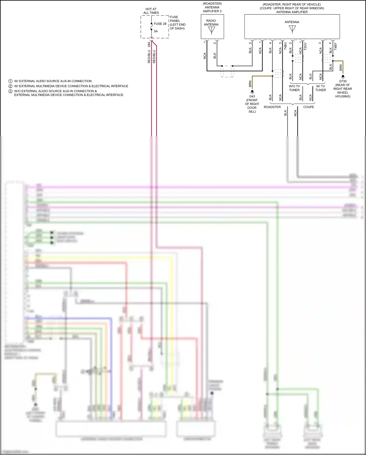 Wiring diagram most data bus circuit for Audi TT 8S facelift (2018-2024) (1 of 9)