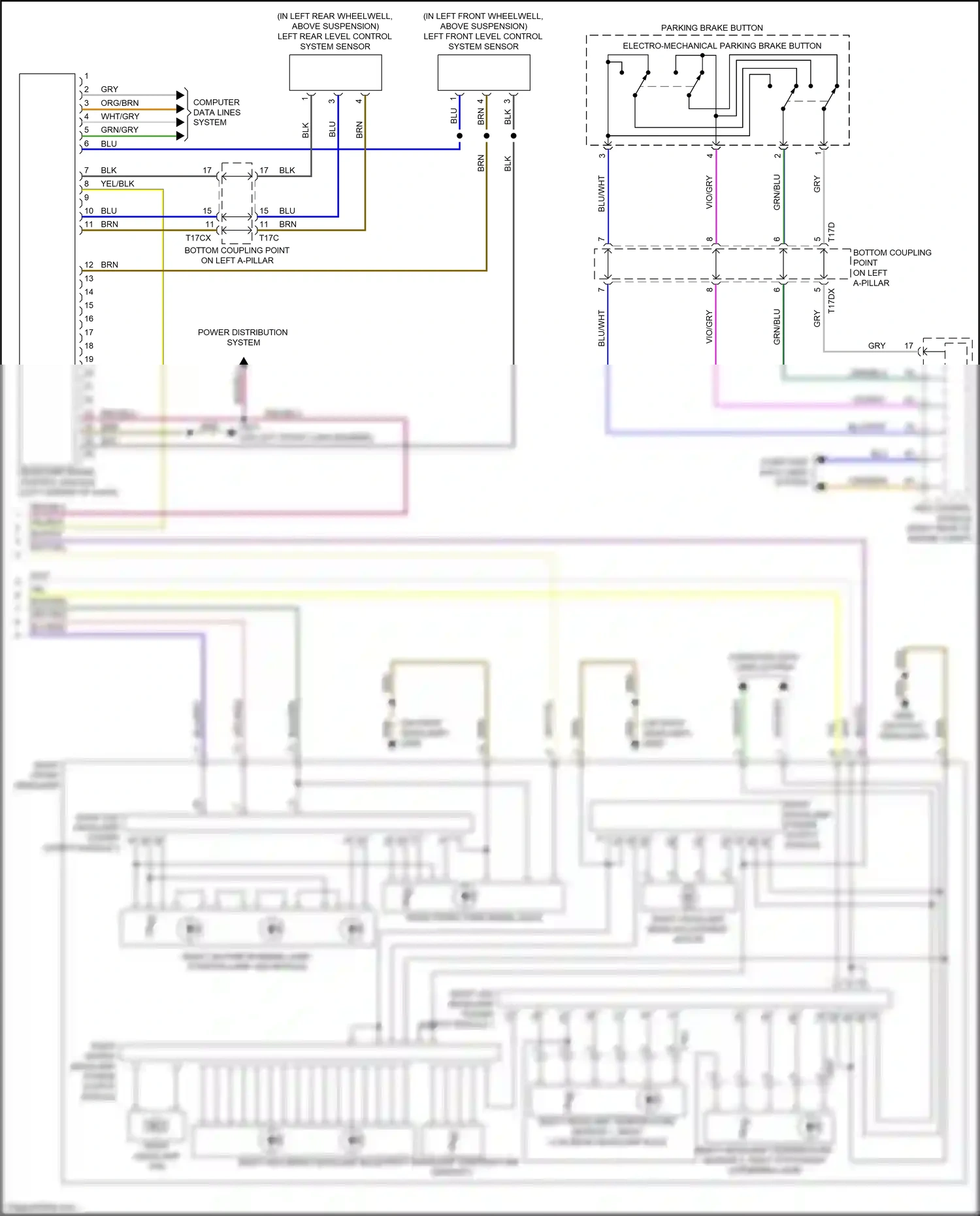Wiring diagram parking brake button for Audi TT 8S facelift (2018-2024) (5 of 8)