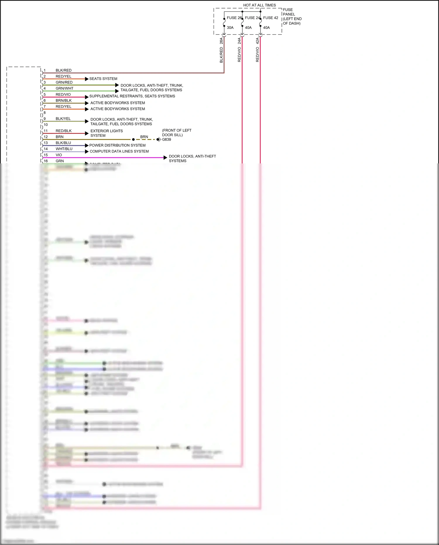 Wiring diagram red/vio for Audi TT 8S facelift (2018-2024) (10 of 27)