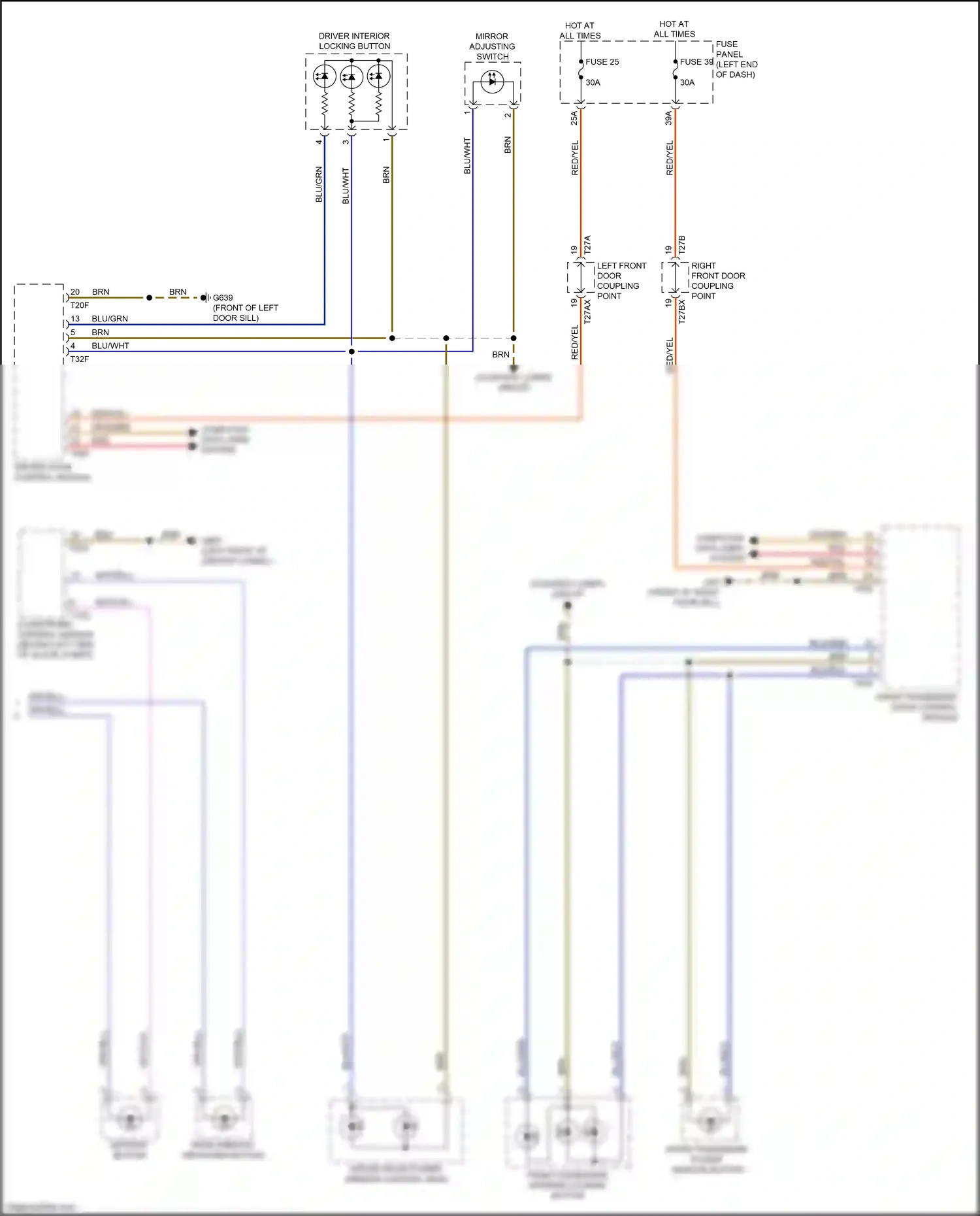 Wiring diagram right front door coupling point for Audi TT 8S facelift (2018-2024) (5 of 19)