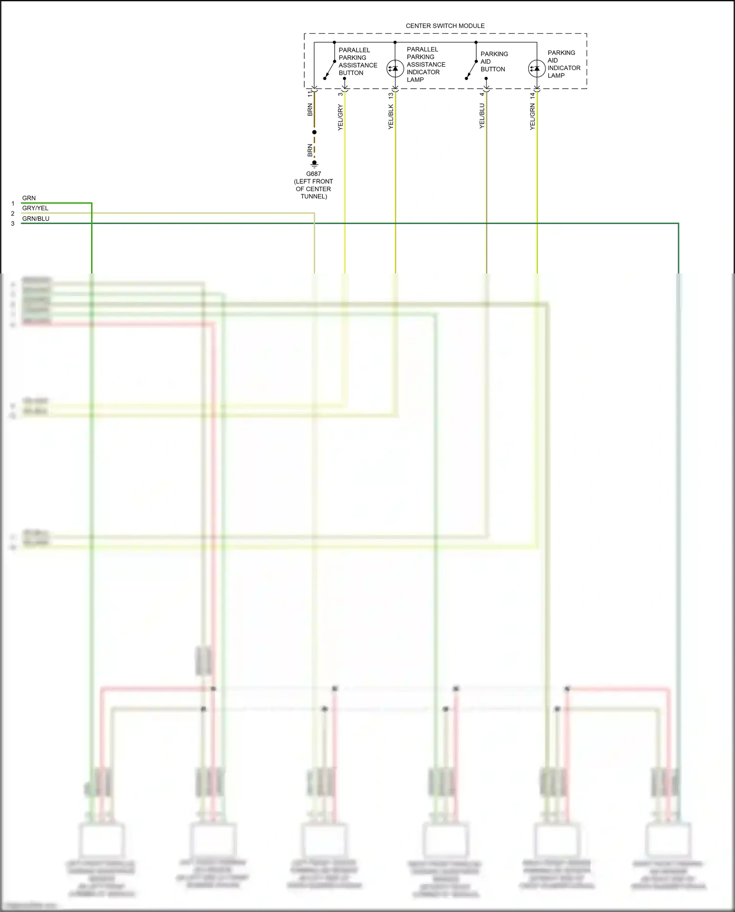 Wiring diagram right front parallel parking assistance sensor for Audi TT 8S facelift (2018-2024) (1 of 1)