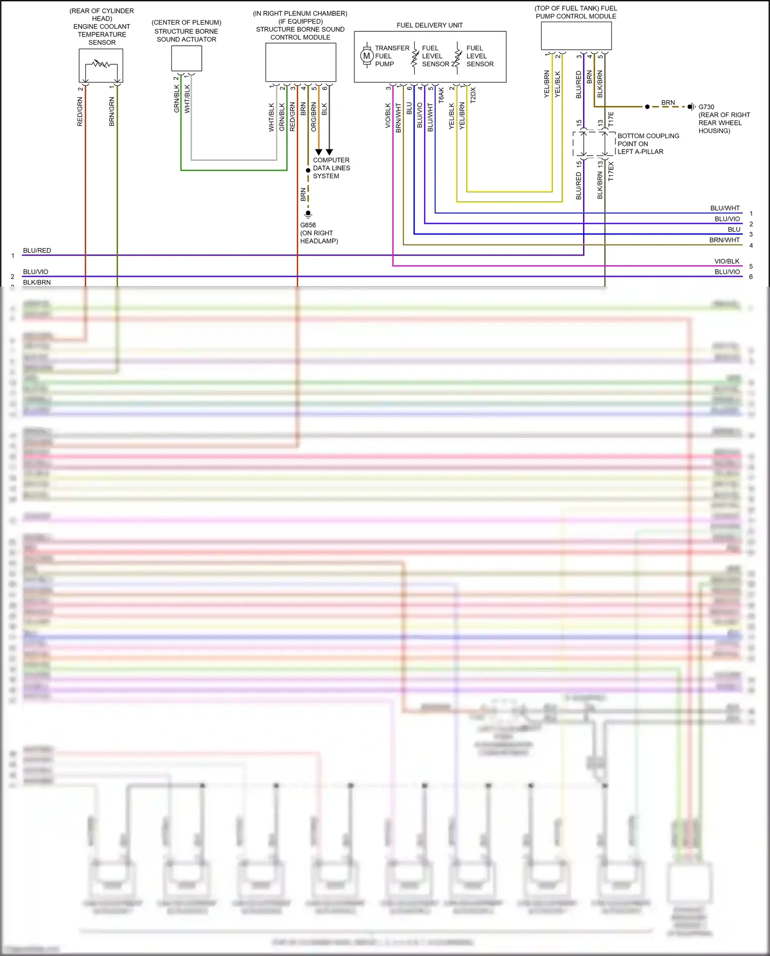 Wiring diagram structure borne sound actuator for Audi TT 8S facelift (2018-2024) (2 of 2)