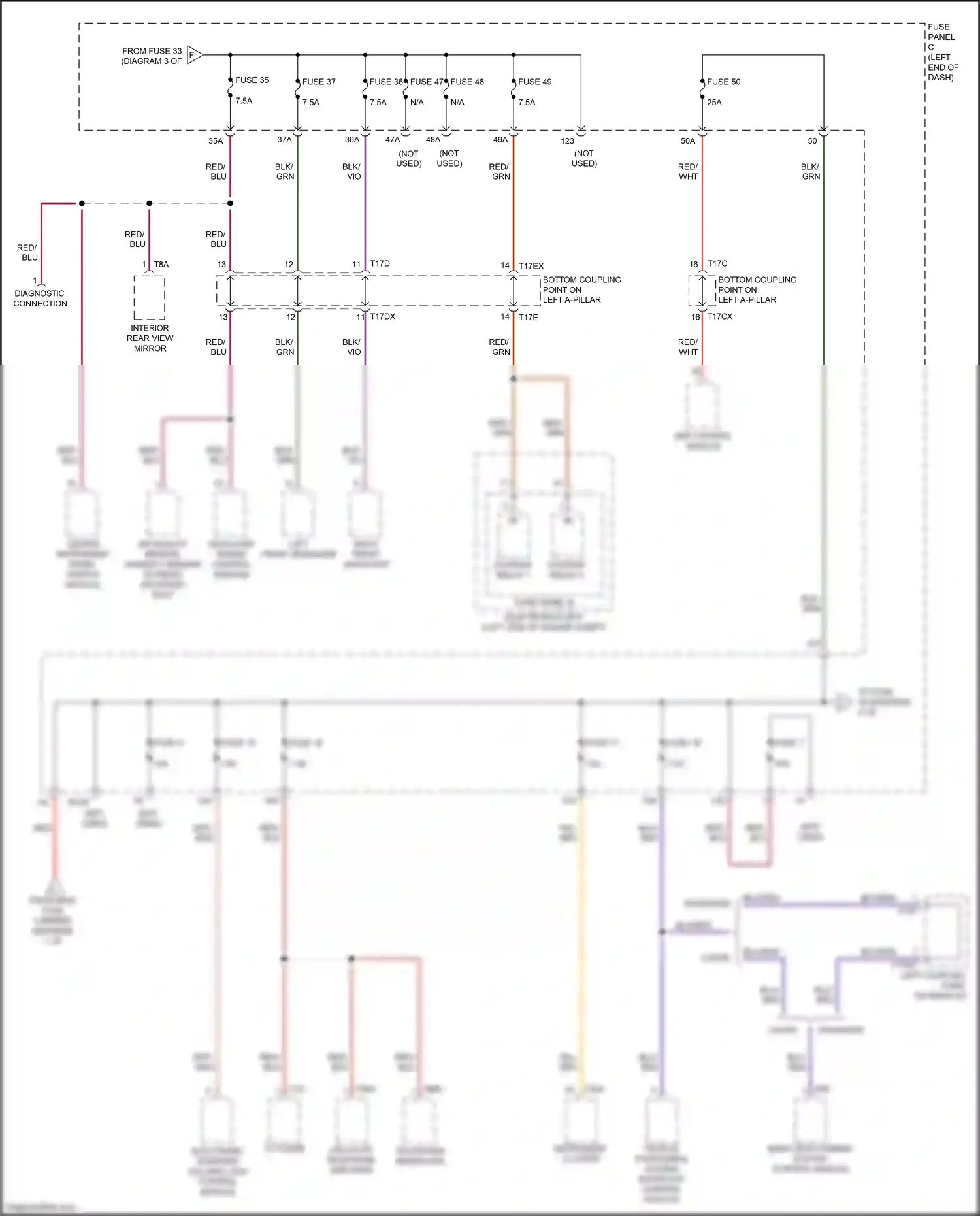 Wiring diagram vehicle positioning system interface control module for Audi TT 8S facelift (2018-2024) (3 of 4)