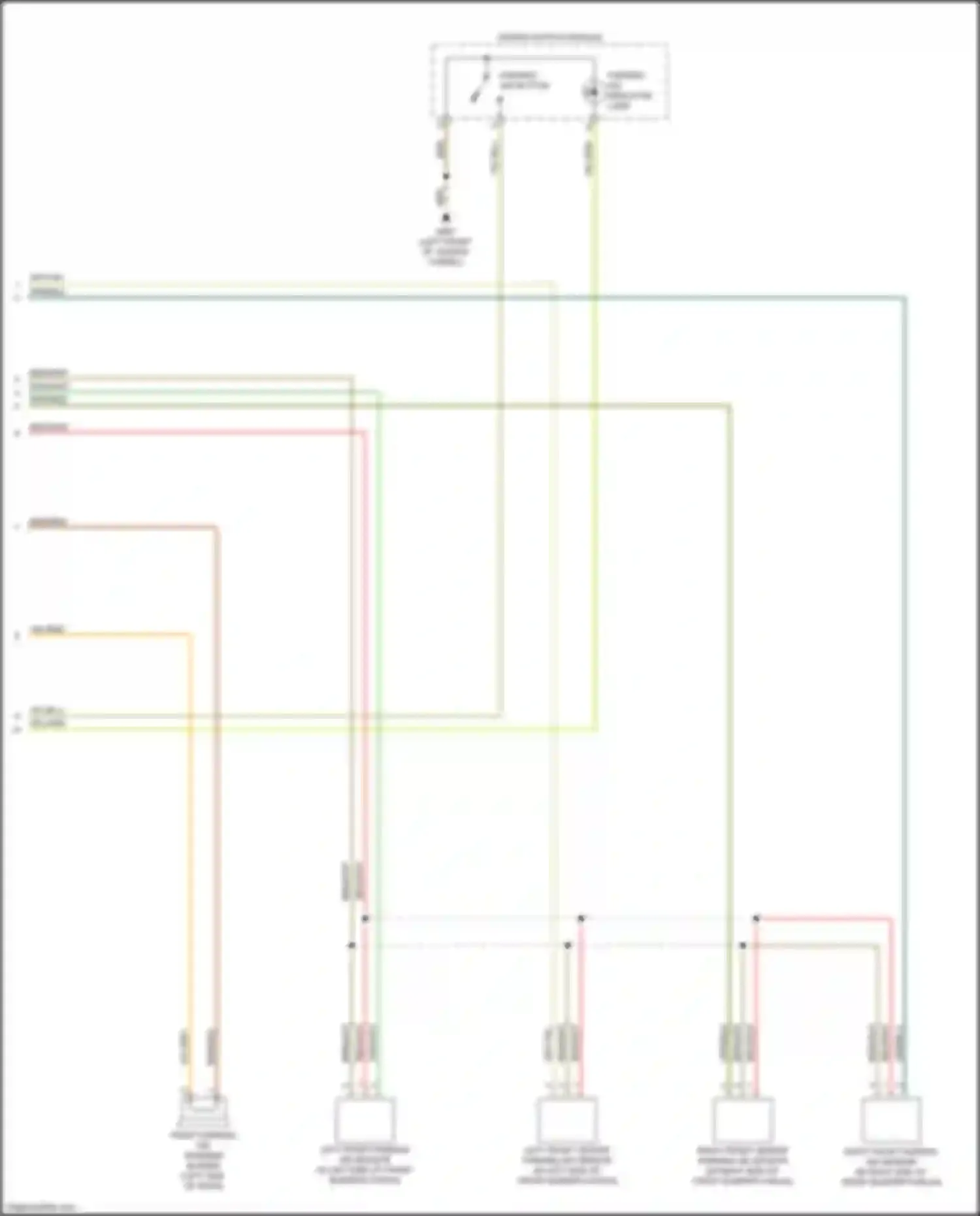 Wiring diagram left front center parking aid sensor for Audi TTS 8S facelift (2018-2024) (1 of 2)