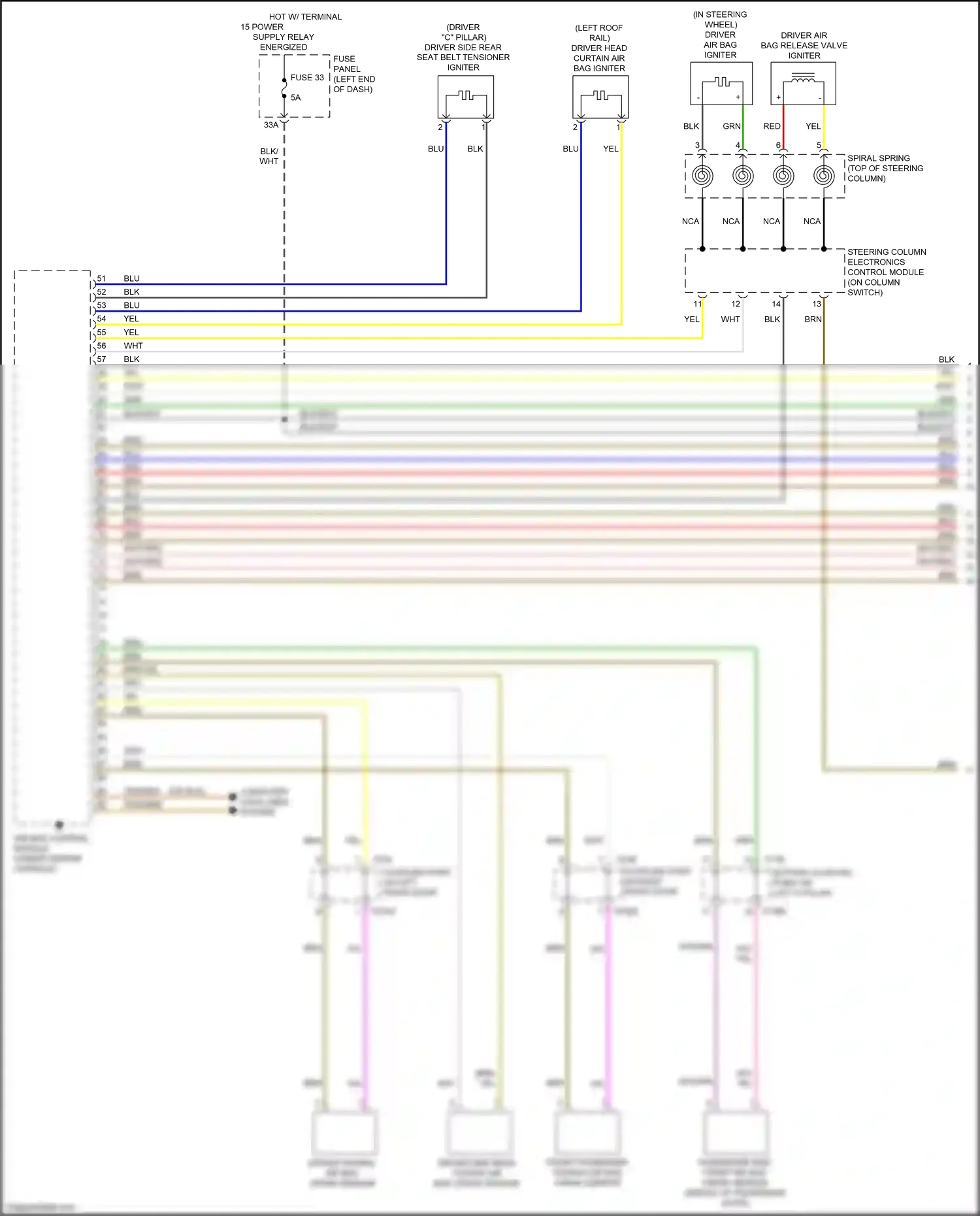 Wiring diagram air bag control module for Audi TTS 8S (2014-2018) (5 of 6)