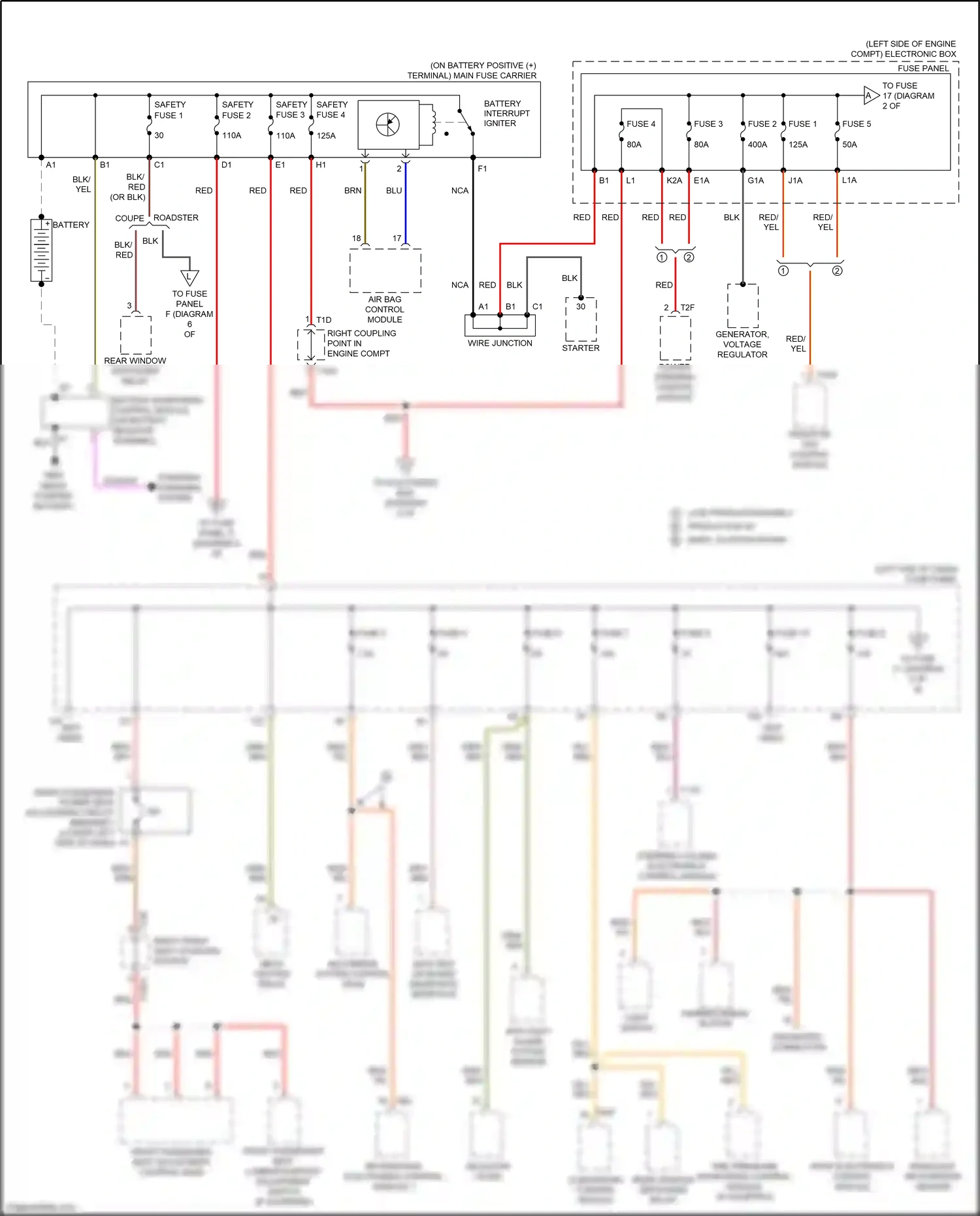 Wiring diagram air bag control module for Audi TTS 8S (2014-2018) (3 of 6)