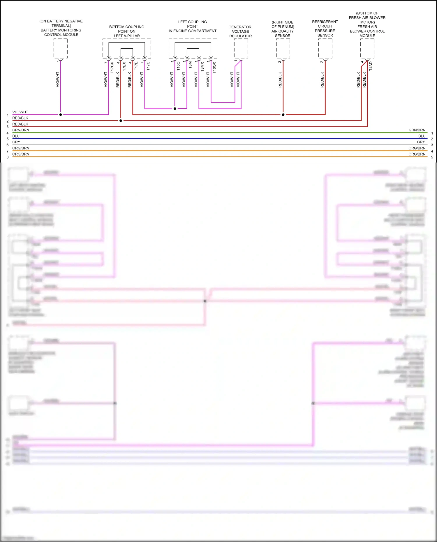 Wiring diagram anti-theft alarm system sensor for Audi TTS 8S (2014-2018) (1 of 5)