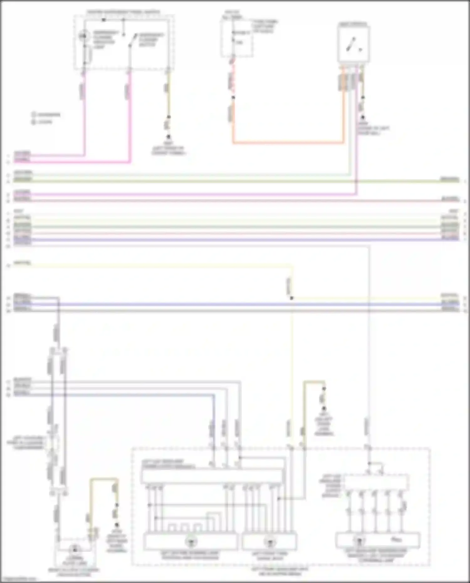 Wiring diagram rear lid lock cylinder unlock button for Audi TTS 8S (2014-2018)