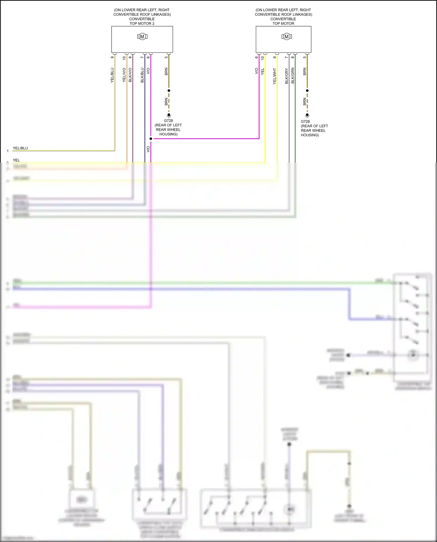 Wiring diagram convertible top latch open & close switch for Audi TTS 8S (2014-2018) (1 of 1)