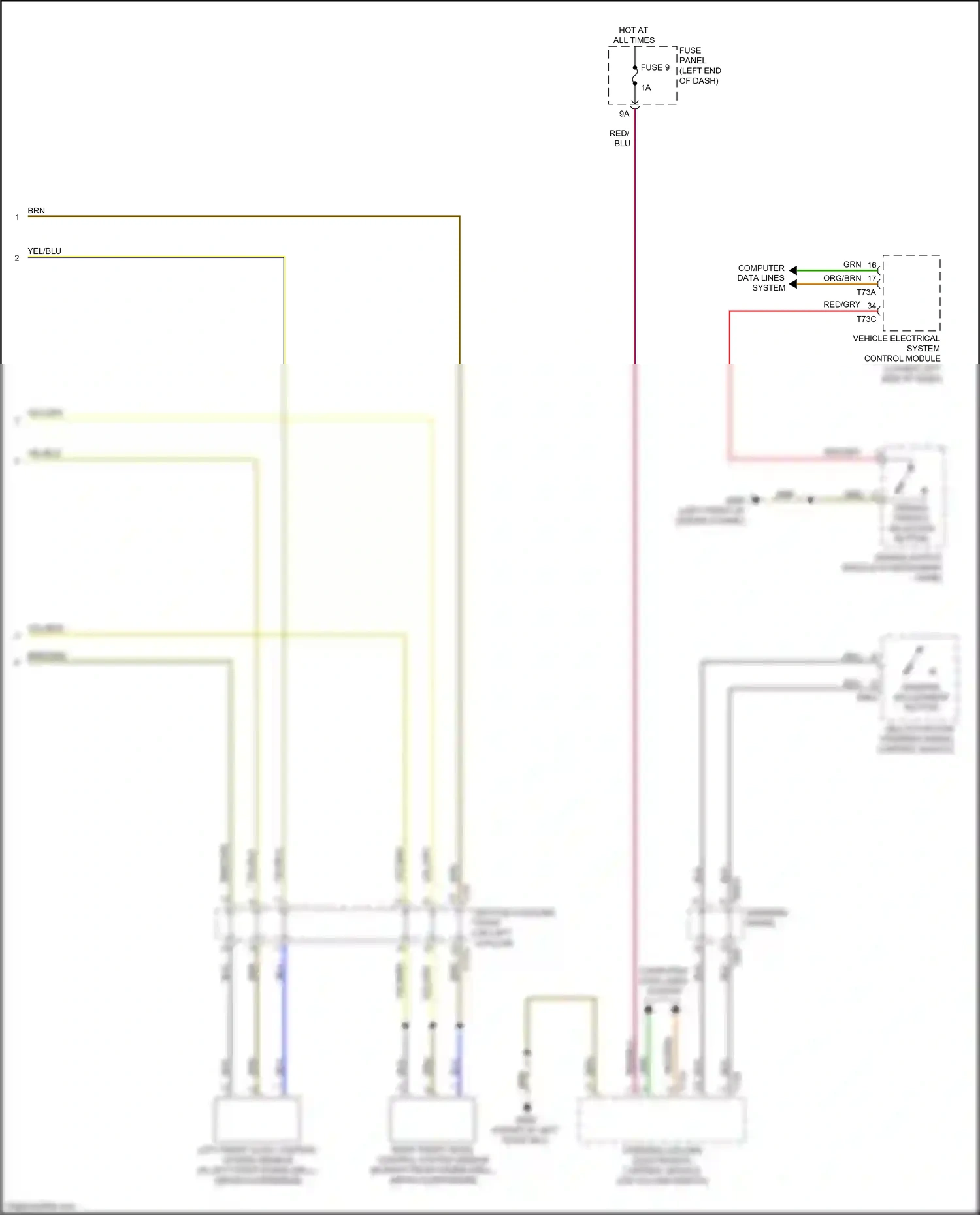 Wiring diagram damping adjustment button for Audi TTS 8S (2014-2018) (1 of 2)