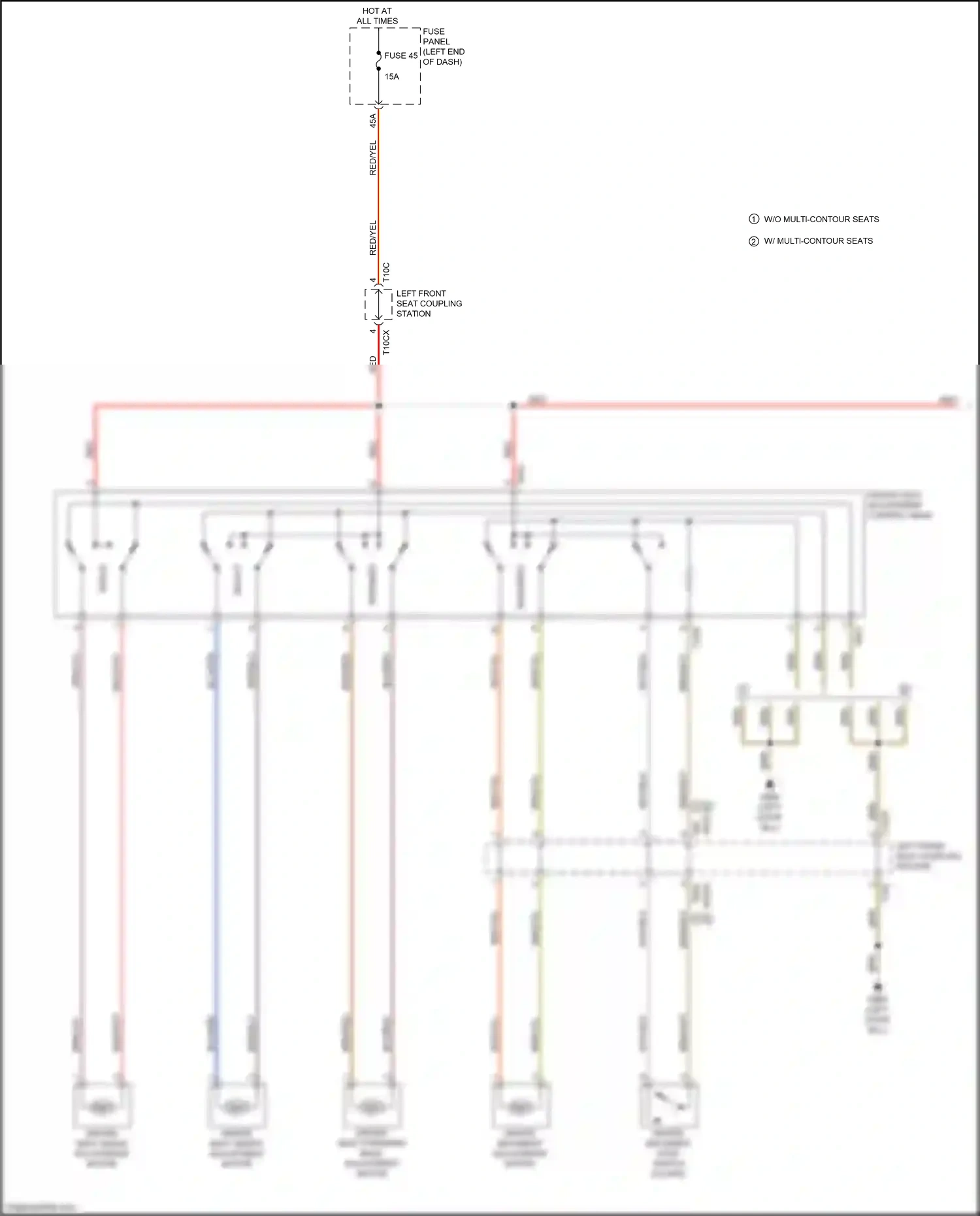 Wiring diagram driver backrest adjustment motor for Audi TTS 8S (2014-2018) (1 of 1)