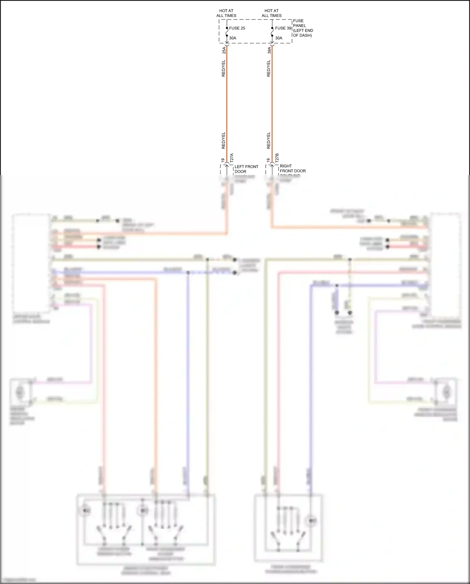 Wiring diagram driver power window button for Audi TTS 8S (2014-2018) (1 of 1)