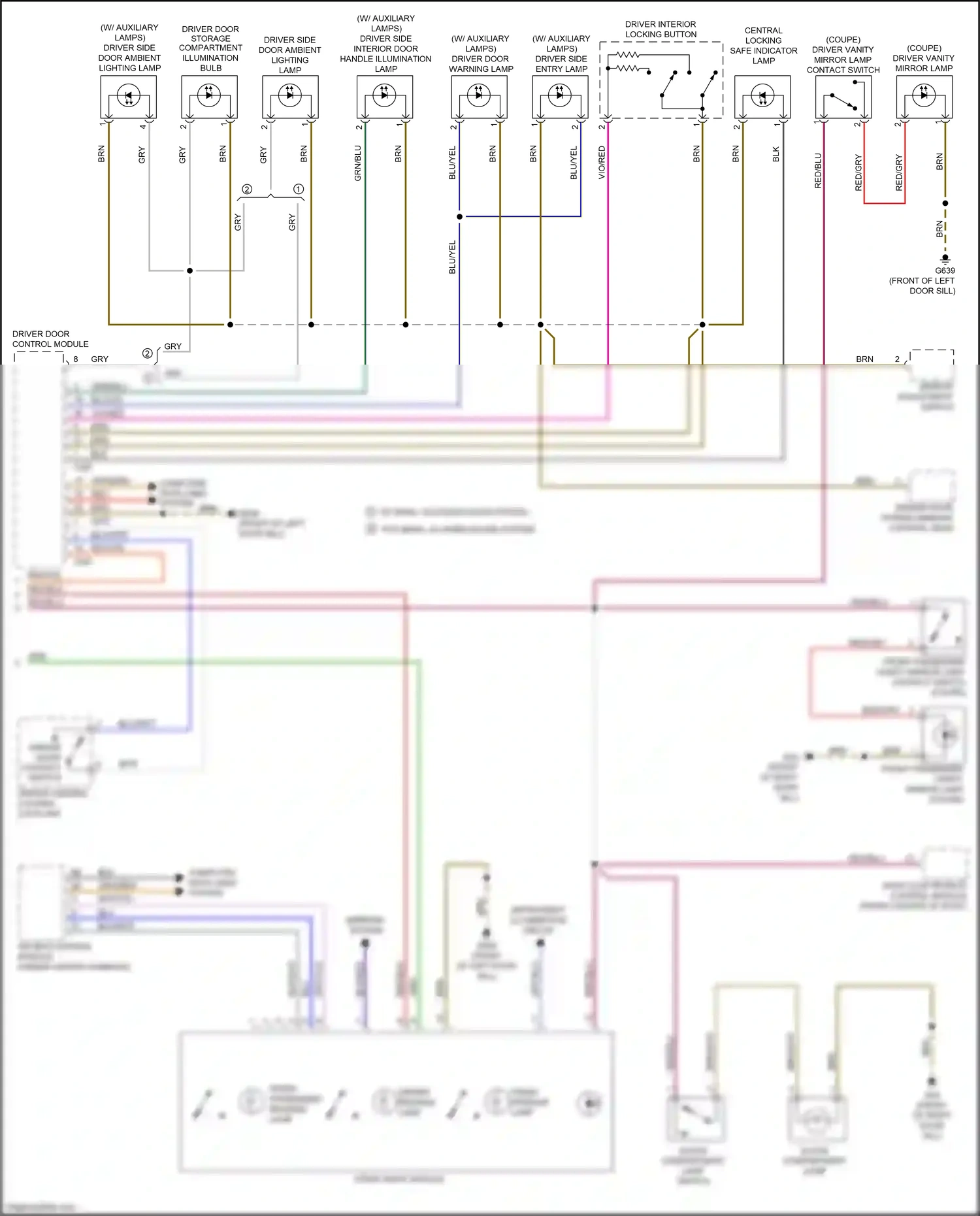 Wiring diagram driver side entry lamp for Audi TTS 8S (2014-2018) (1 of 1)