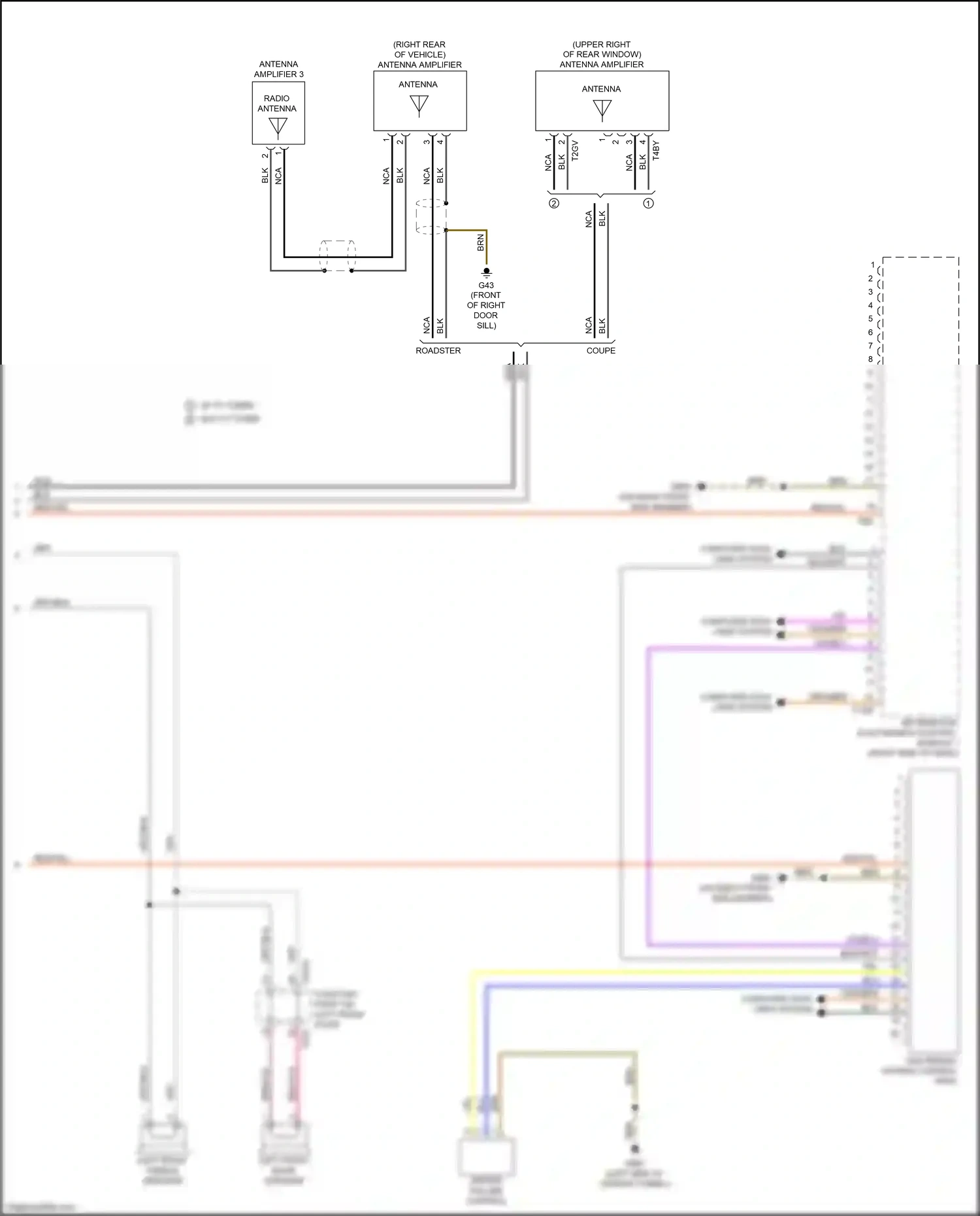 Wiring diagram driver volume control for Audi TTS 8S (2014-2018) (4 of 4)