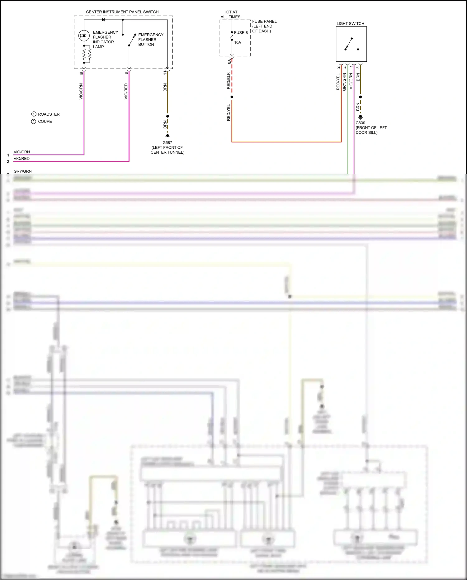 Wiring diagram emergency flasher button for Audi TTS 8S (2014-2018) (1 of 1)