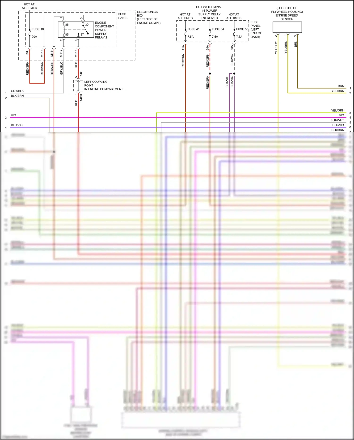 Wiring diagram engine speed sensor for Audi TTS 8S (2014-2018) (2 of 3)