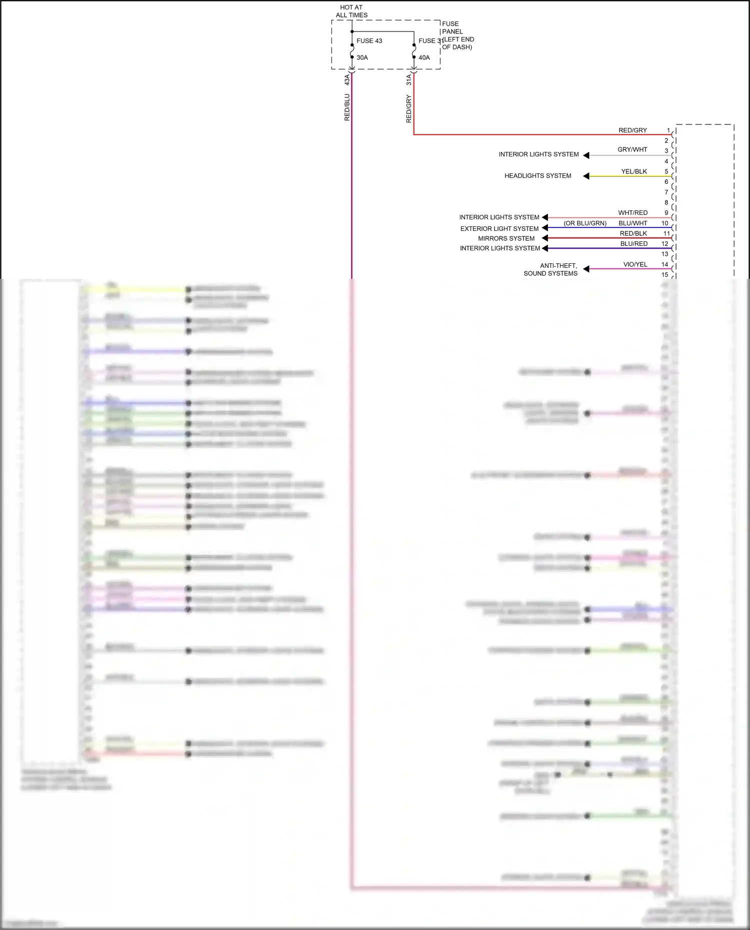 Wiring diagram exterior light system for Audi TTS 8S (2014-2018) (1 of 1)