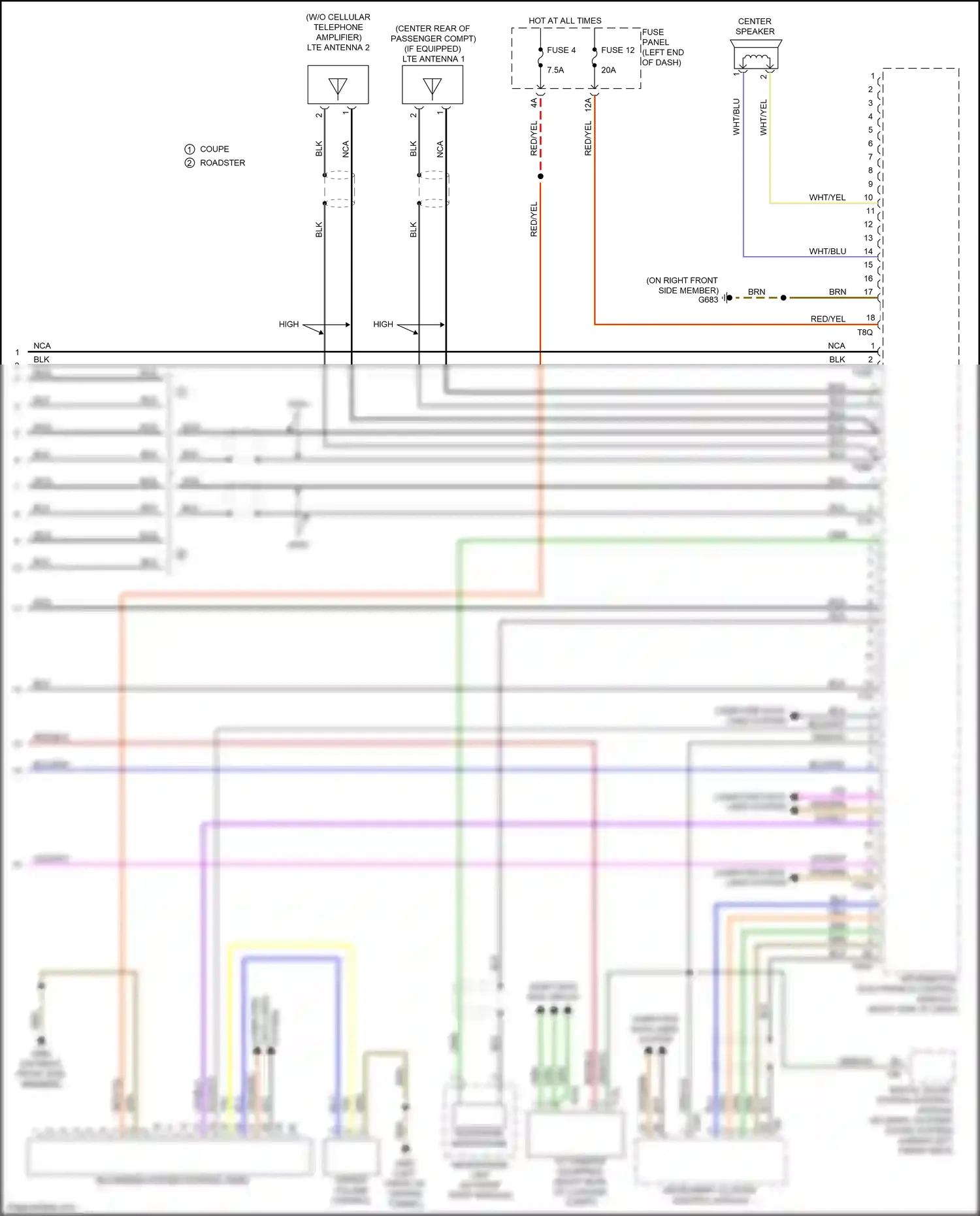 Wiring diagram fuse panel c for Audi TTS 8S (2014-2018) (7 of 67)