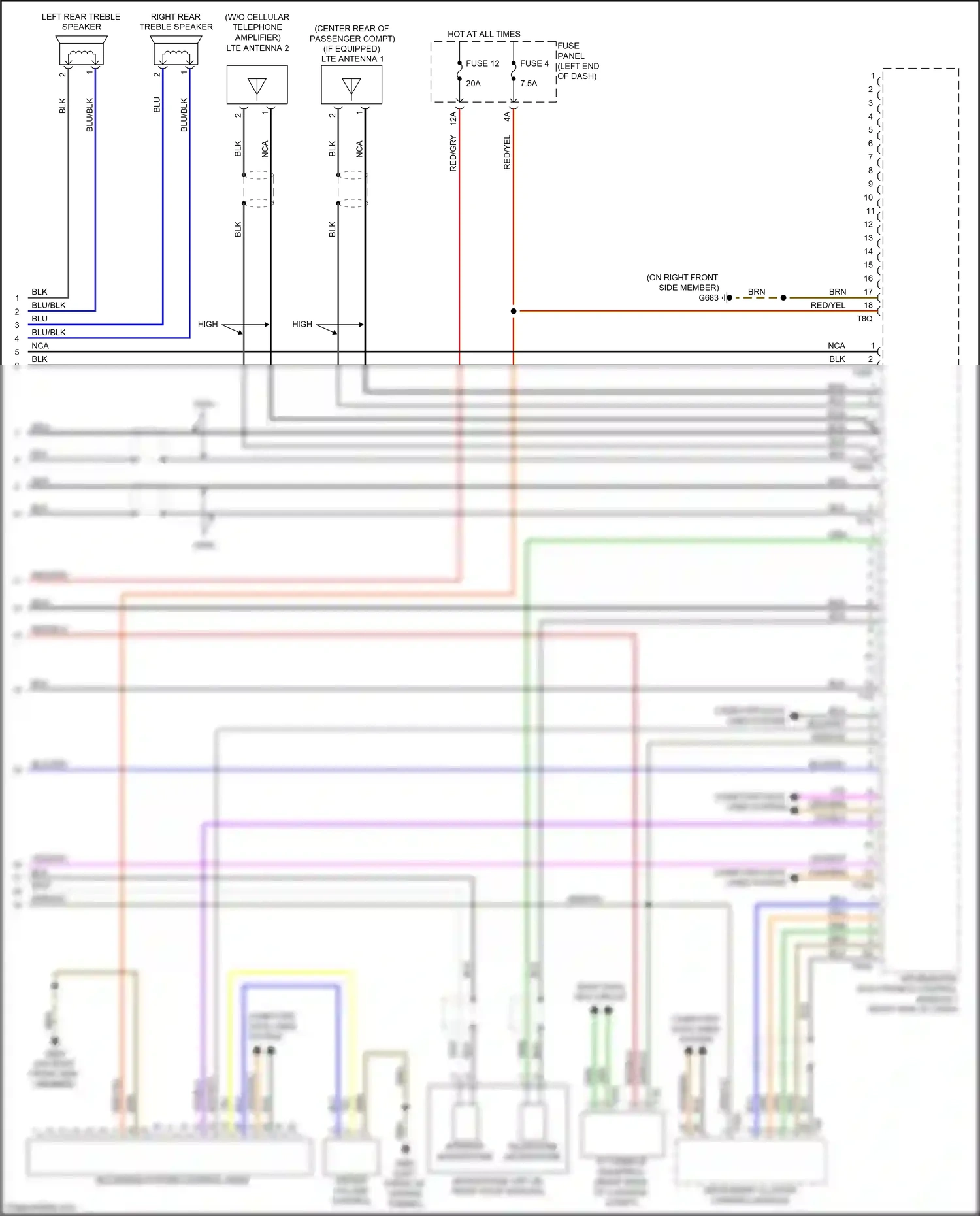 Wiring diagram interior microphone for Audi TTS 8S (2014-2018) (1 of 1)