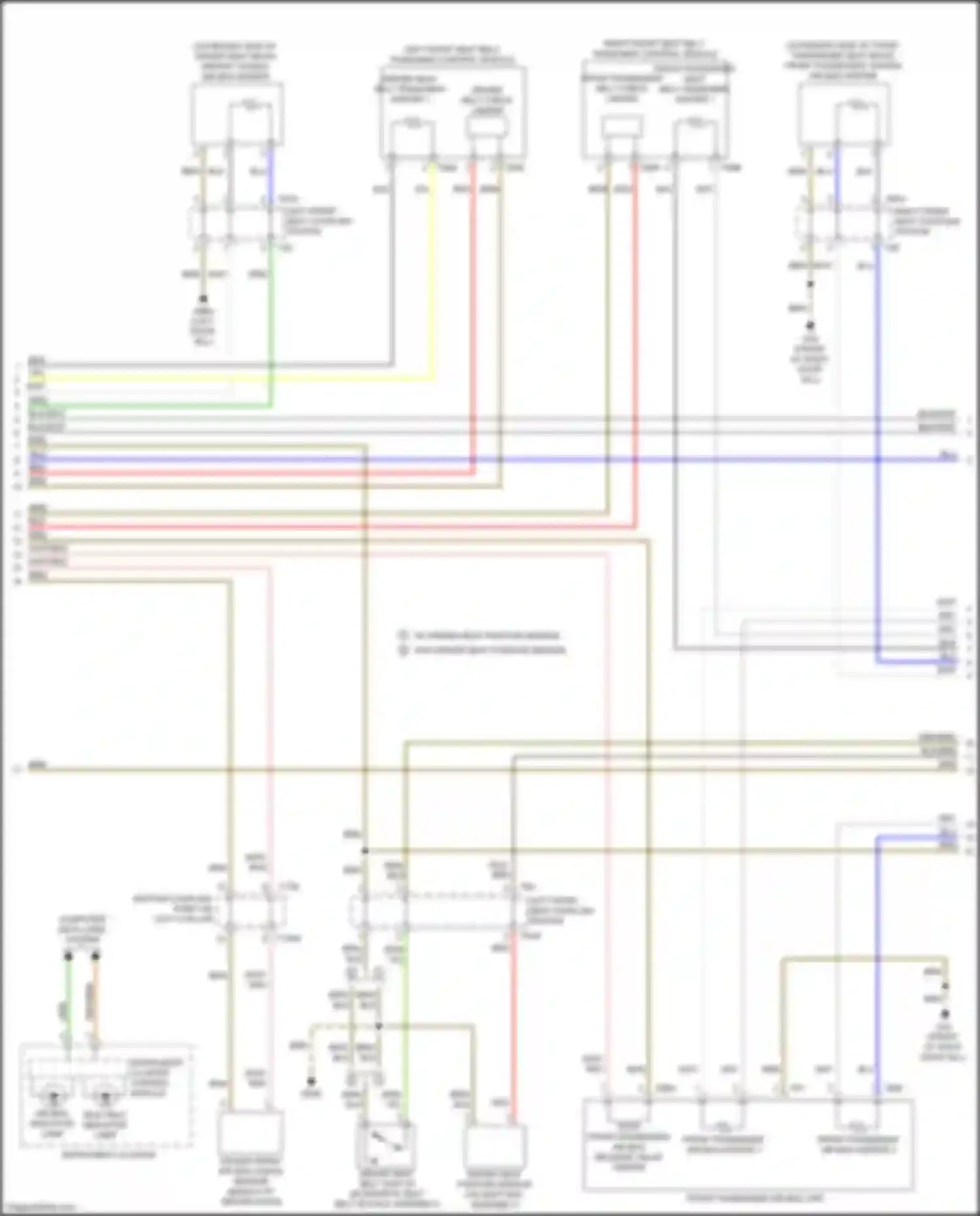 Wiring diagram left front seat coupling station for Audi TTS 8S (2014-2018) (10 of 10)