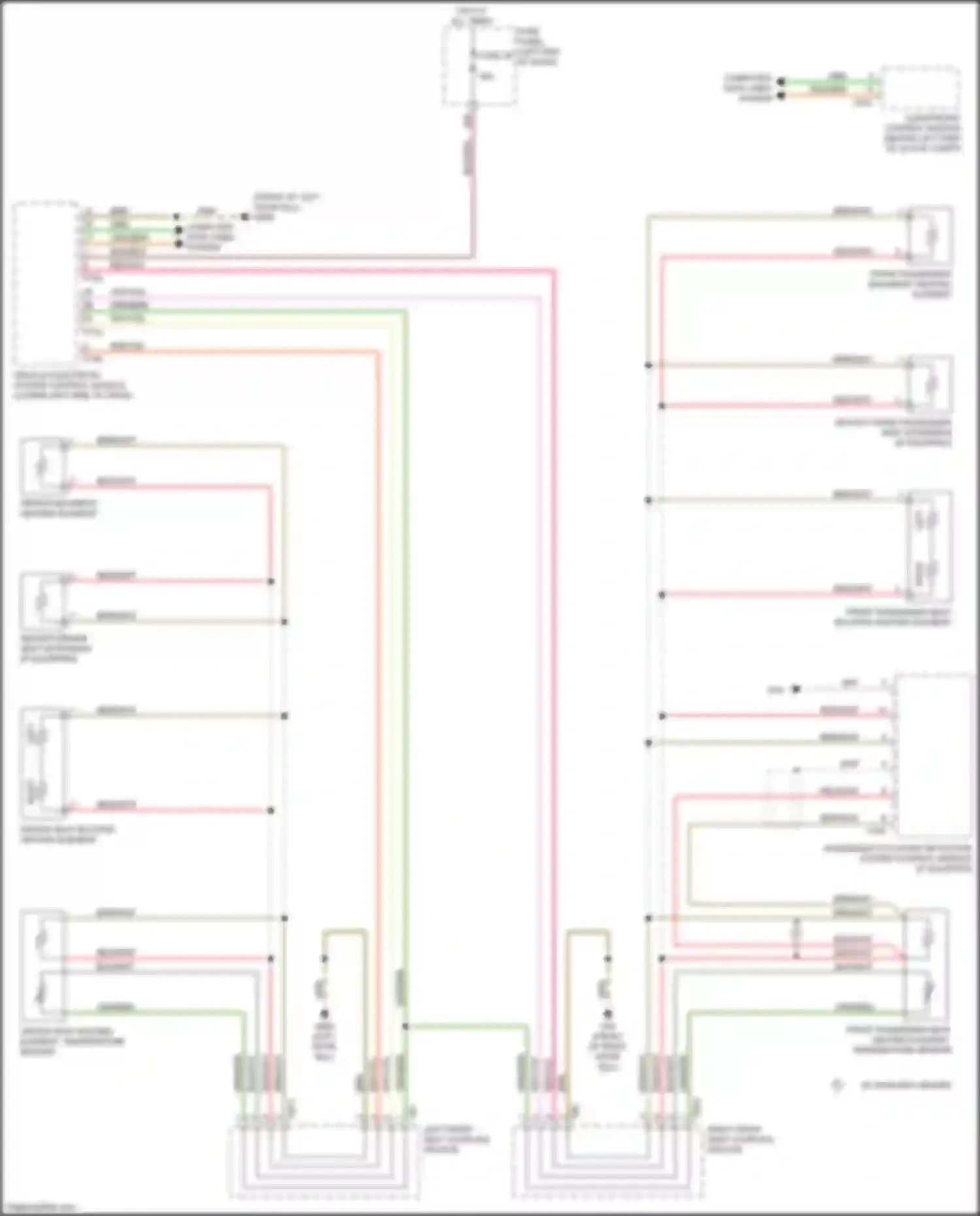 Wiring diagram left front seat coupling station for Audi TTS 8S (2014-2018) (3 of 10)
