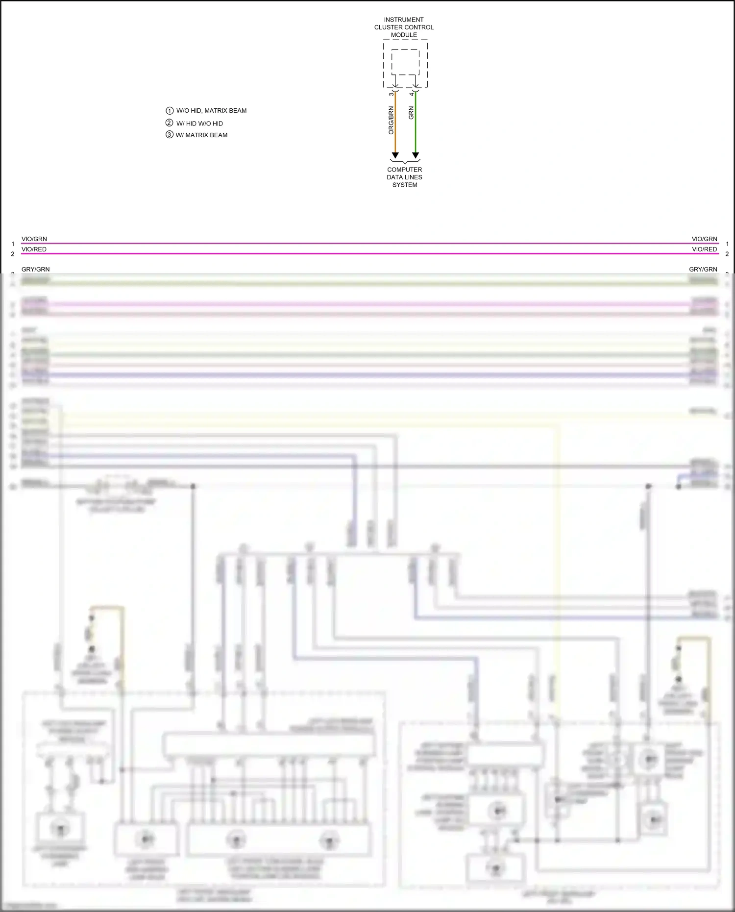 Wiring diagram left led headlamp power output module 1 for Audi TTS 8S (2014-2018) (1 of 4)