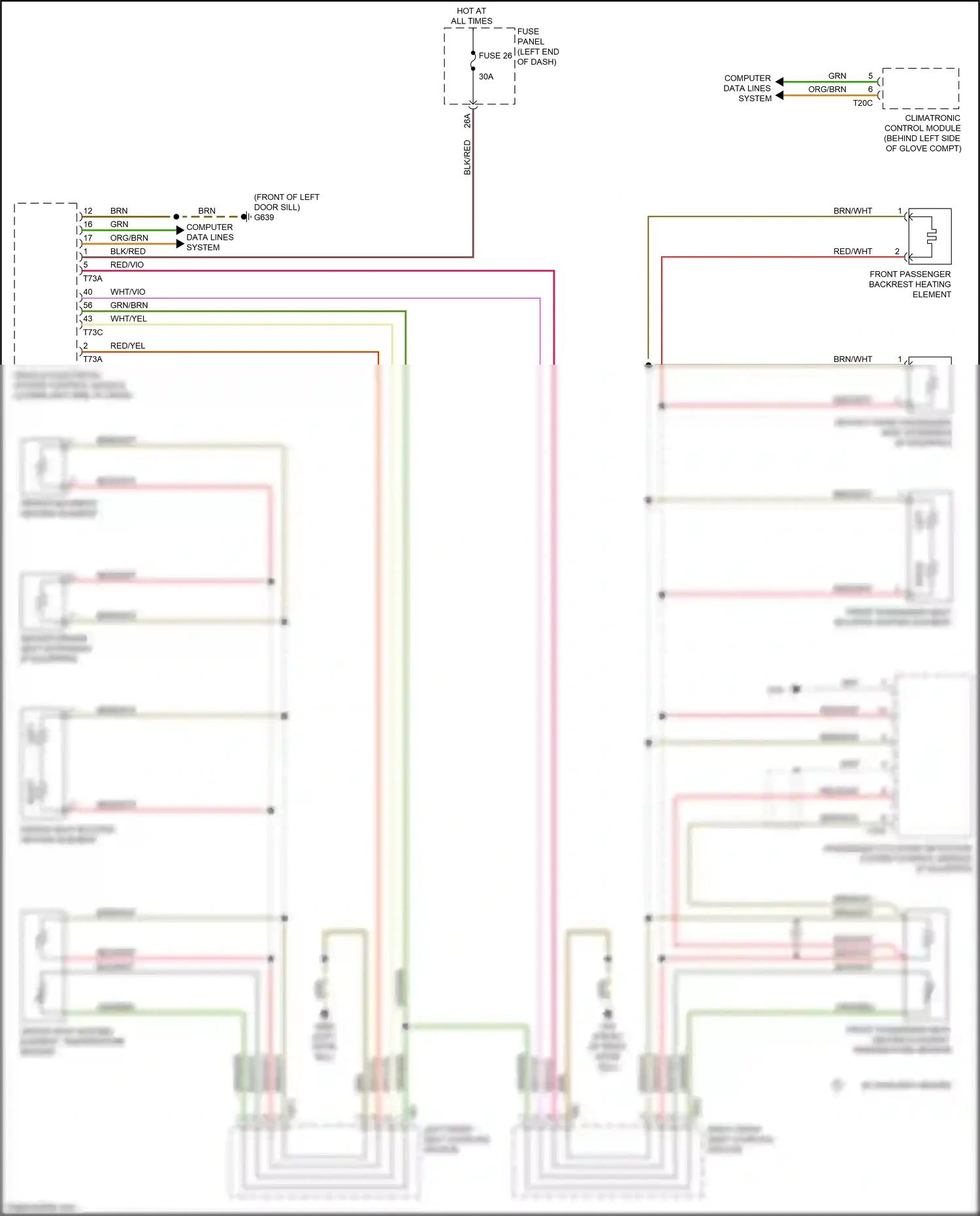 Wiring diagram passenger occupant detection system control module for Audi TTS 8S (2014-2018) (1 of 3)