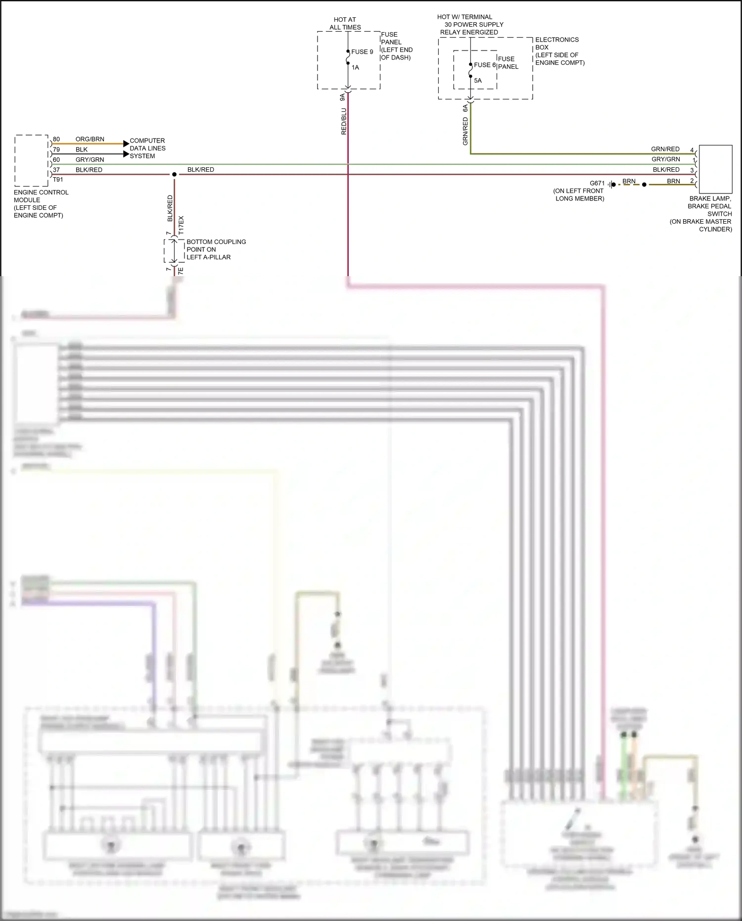 Wiring diagram right led headlamp power output module 2 for Audi TTS 8S (2014-2018) (2 of 3)