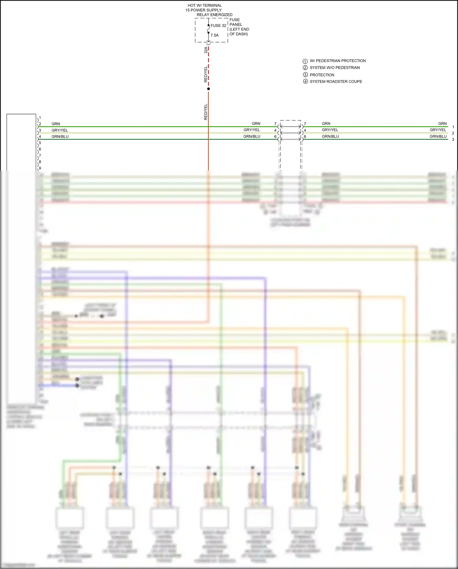Wiring diagram right rear parking aid sensor for Audi TTS 8S (2014-2018) (2 of 2)