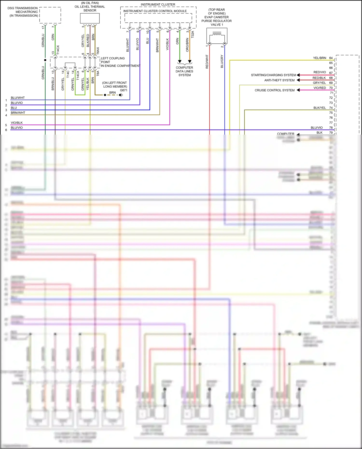 Wiring diagram starting/ charging system for Audi TTS 8S (2014-2018) (2 of 3)