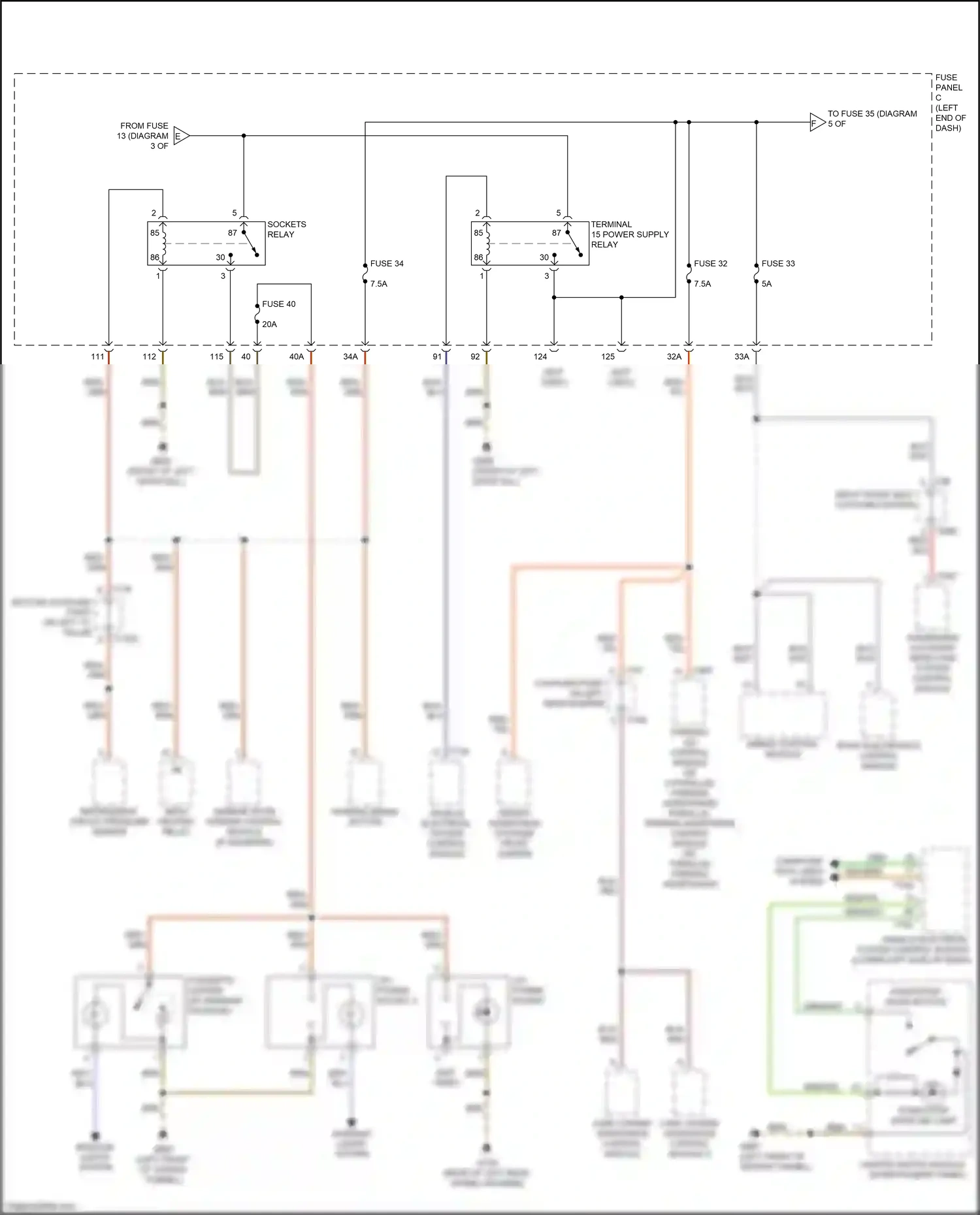 Wiring diagram start/stop mode button for Audi TTS 8S (2014-2018) (1 of 2)